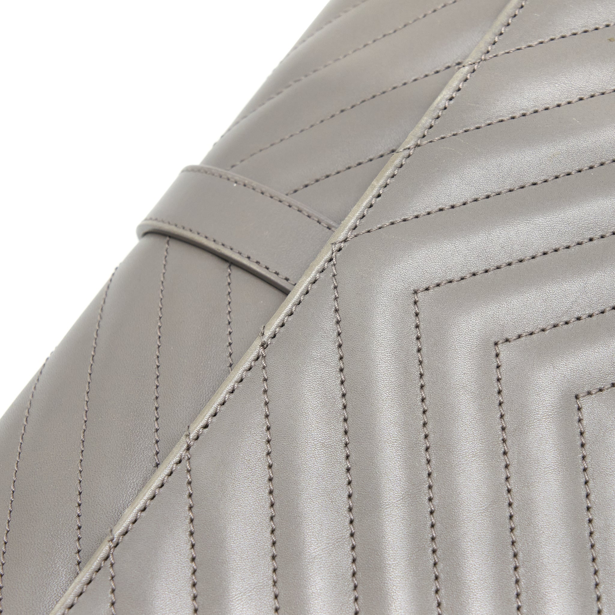 SAINT LAURENT ENVELOPE LARGE BAG CALFSKIN GREY GHW