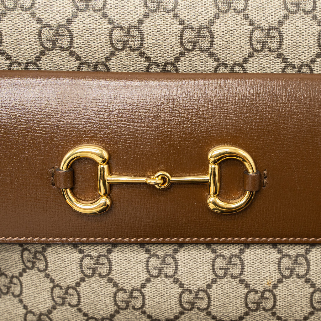 GUCCI SMALL HORSEBIT 1955 SHOULDER BAG GG SUPREME CANVAS GHW