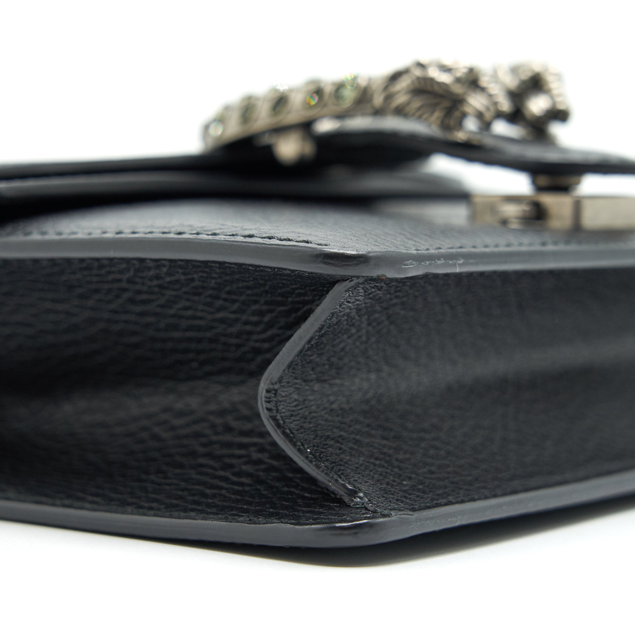 GUCCI BLACK LEATHER DIONYSUS MINI BAG WITH SHW