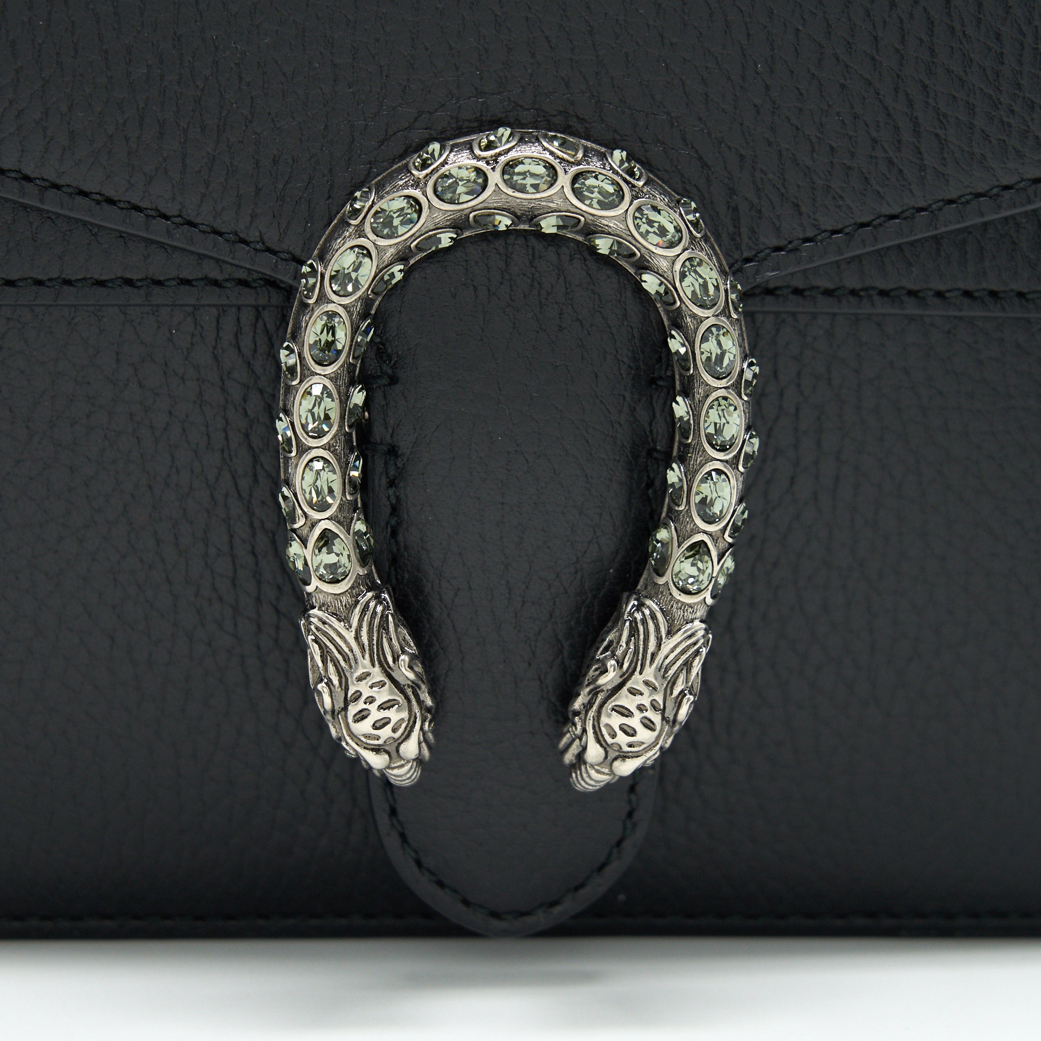 GUCCI BLACK LEATHER DIONYSUS MINI BAG WITH SHW