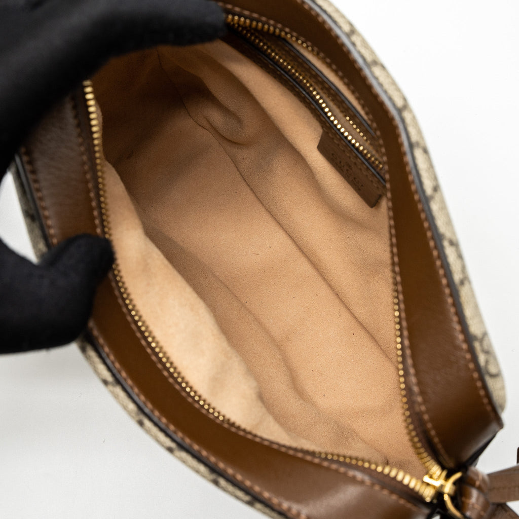 GUCCI SMALL HORSEBIT 1955 SHOULDER BAG GG SUPREME CANVAS GHW