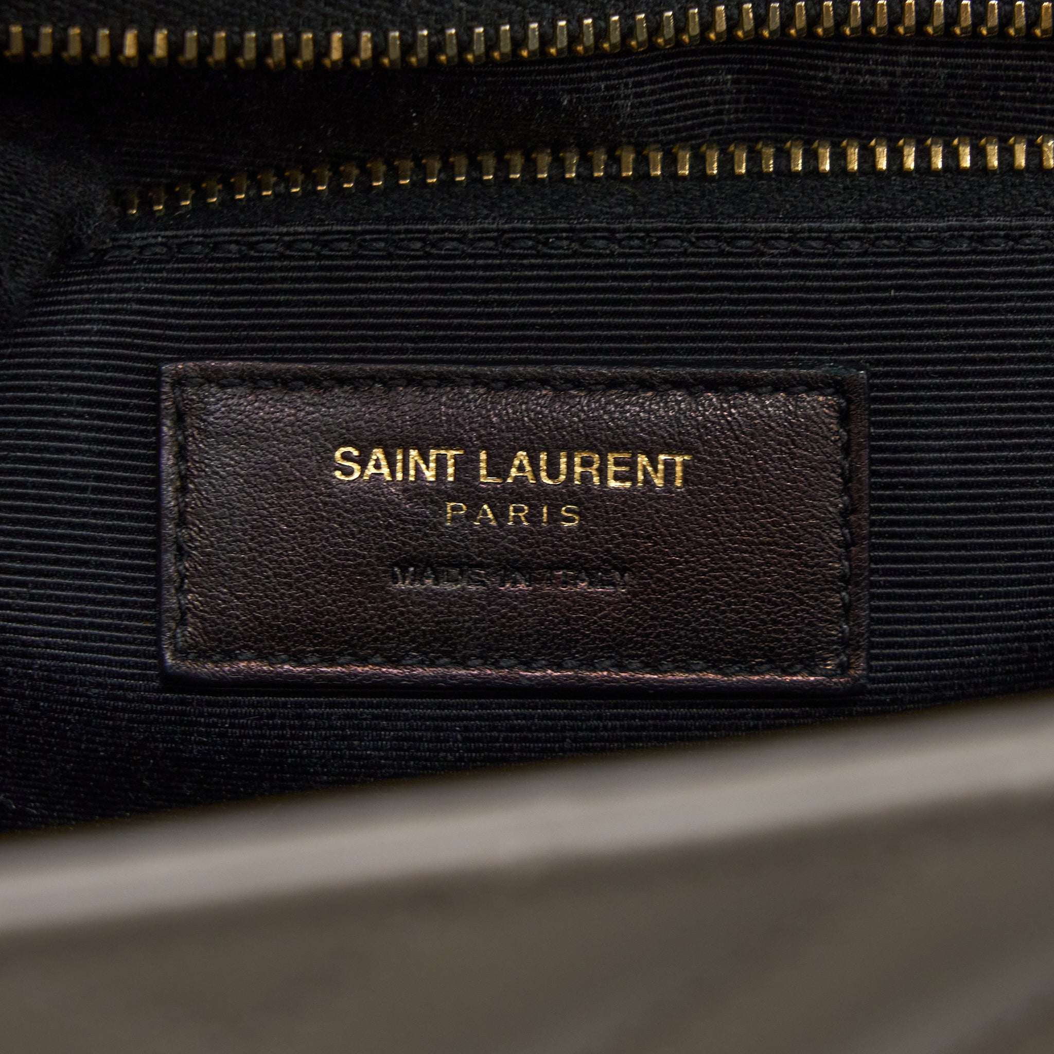 SAINT LAURENT ENVELOPE LARGE BAG CALFSKIN GREY GHW
