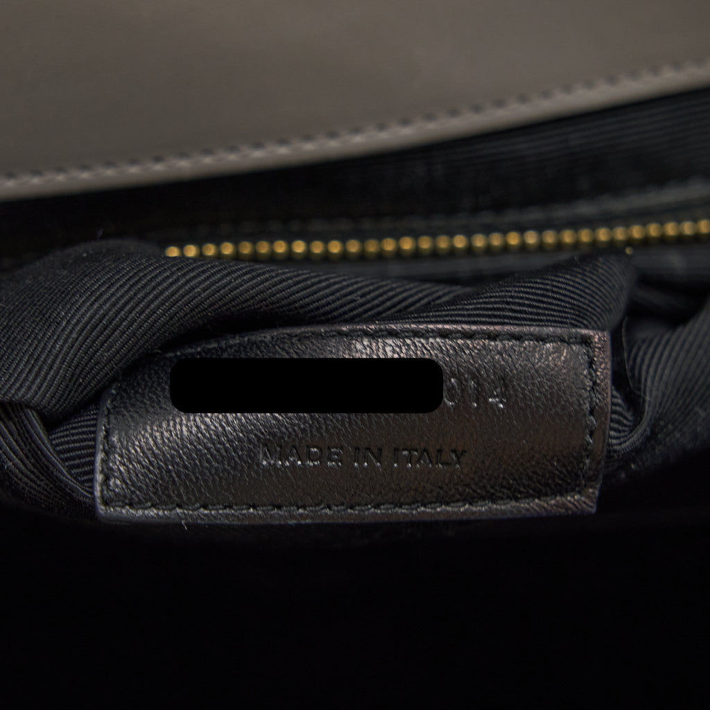 SAINT LAURENT ENVELOPE LARGE BAG CALFSKIN GREY GHW