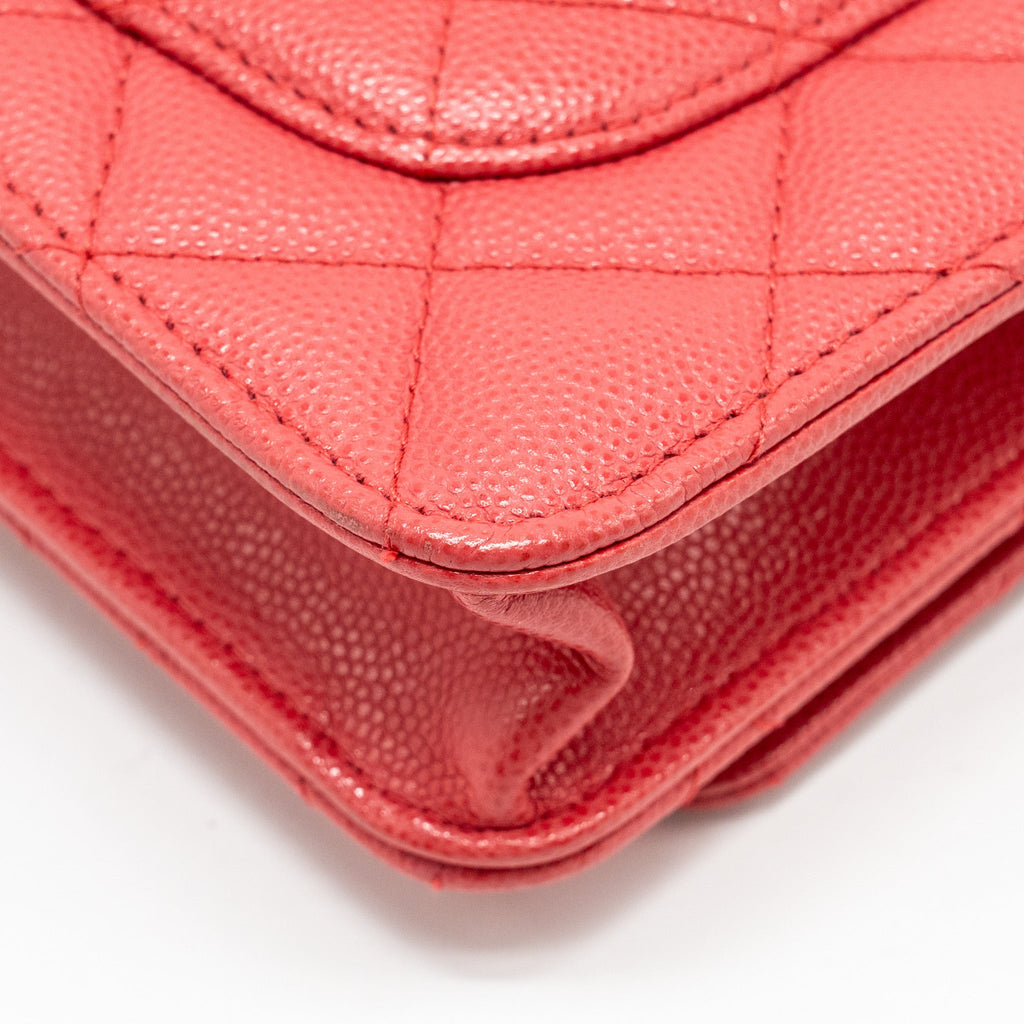 CHANEL CLASSIC WALLET ON CHAIN CAVIAR PINK GHW