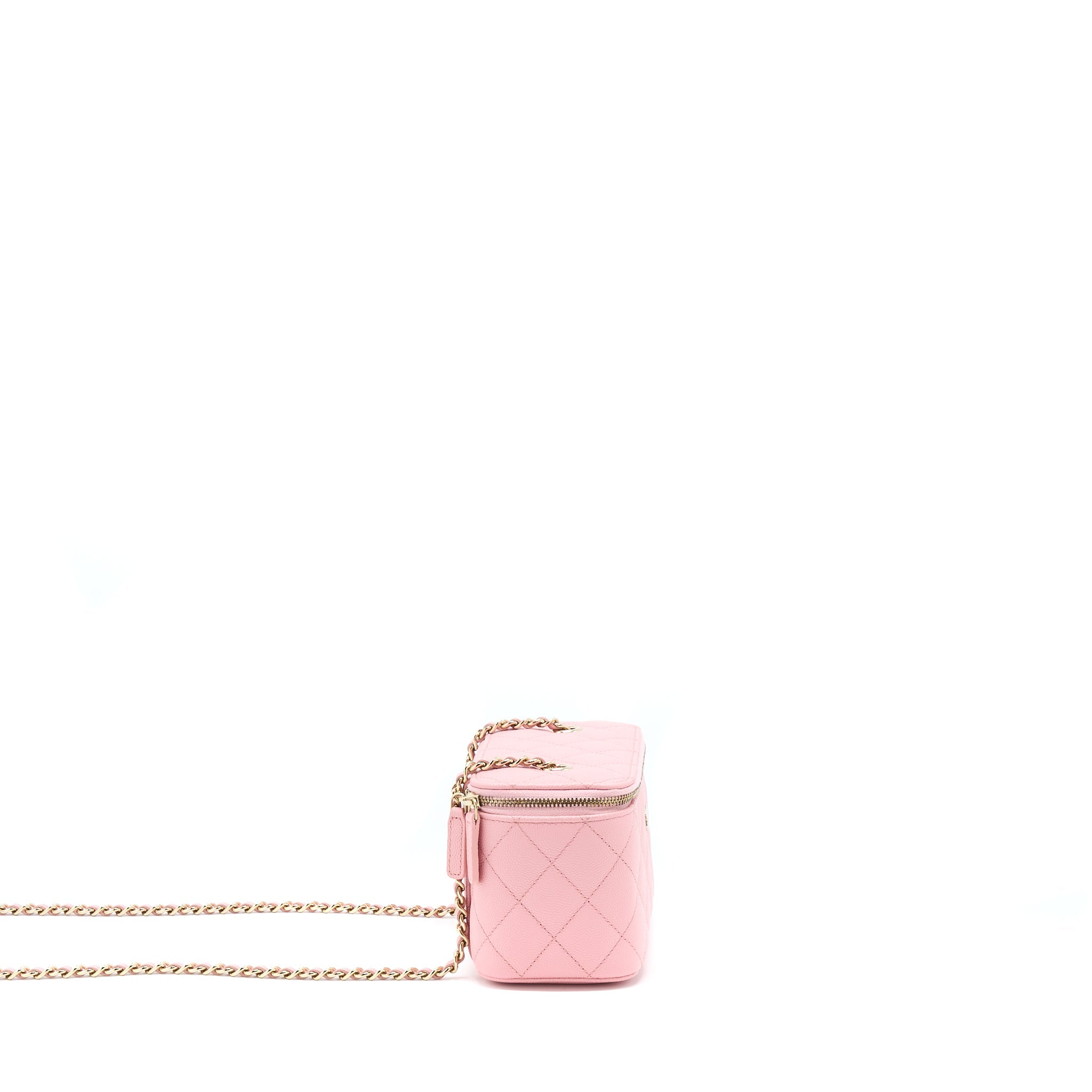 CHANEL 22C LONG VANITY WITH CHAIN CAVIAR PINK LGHW