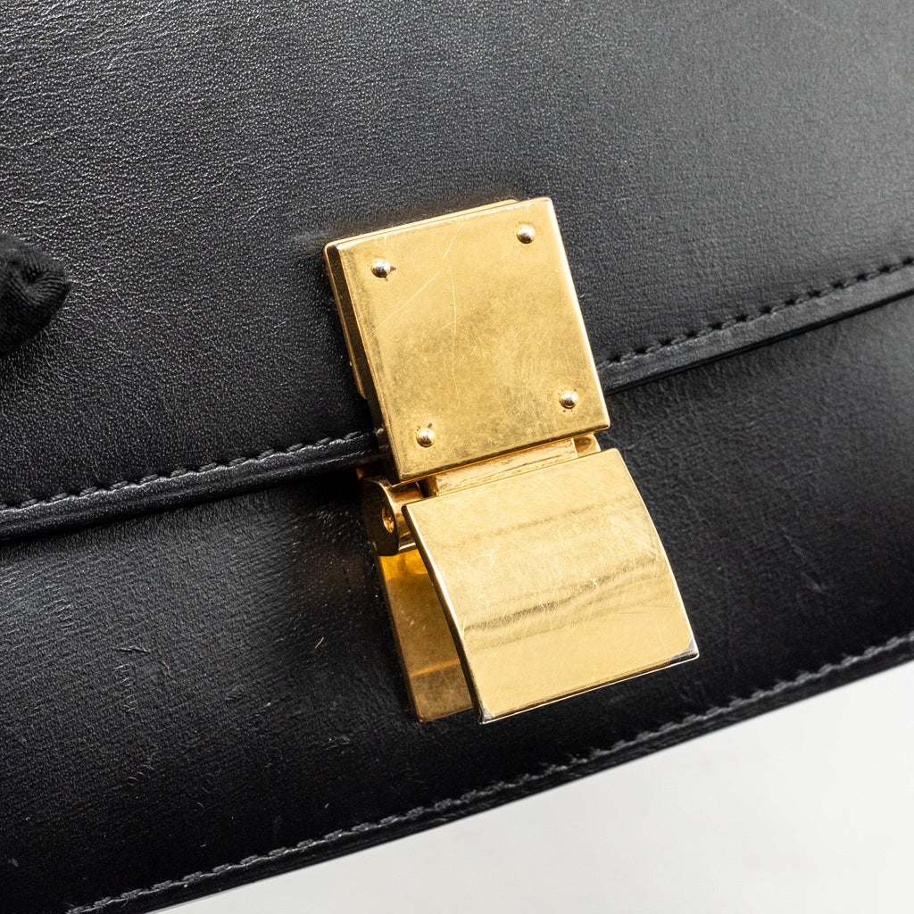 CELINE MINI CLASSIC BOX BAG CALFSKIN BLACK GHW