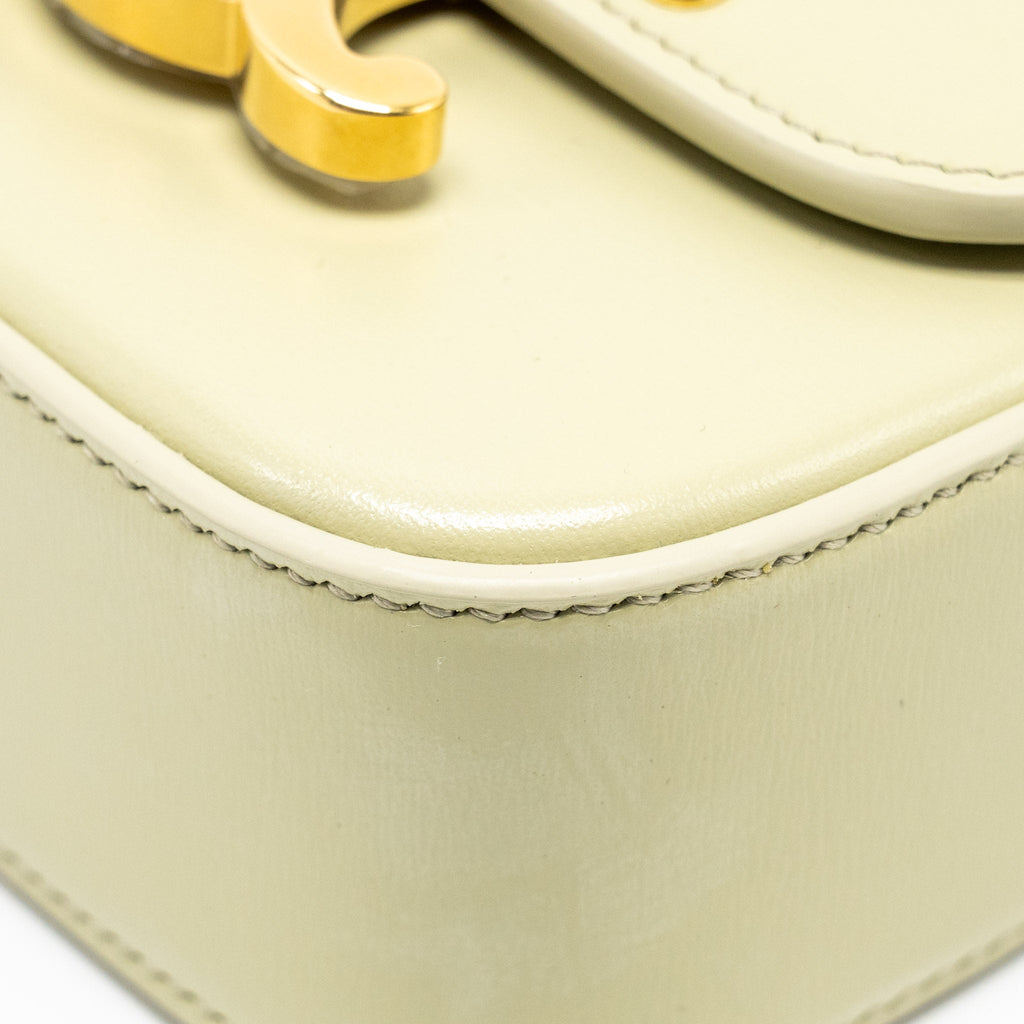 CELINE MINI CLAUDE SHINY CALFSKIN PISTACHIO GHW