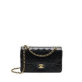 CHANEL VINTAGE CLASSIC DOUBLE FLAP BAG LAMBSKIN BLACK GHW