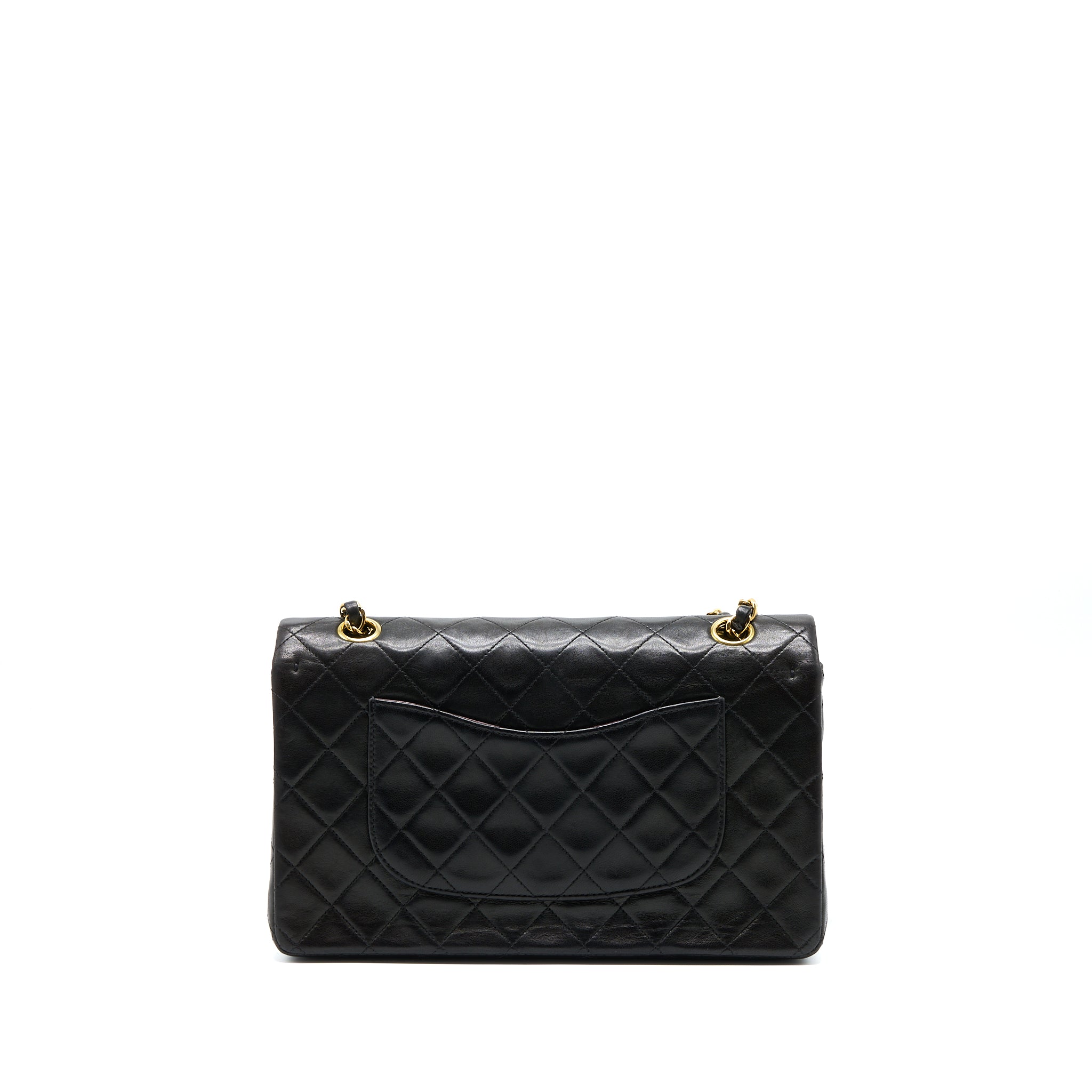 CHANEL VINTAGE CLASSIC DOUBLE FLAP BAG LAMBSKIN BLACK GHW