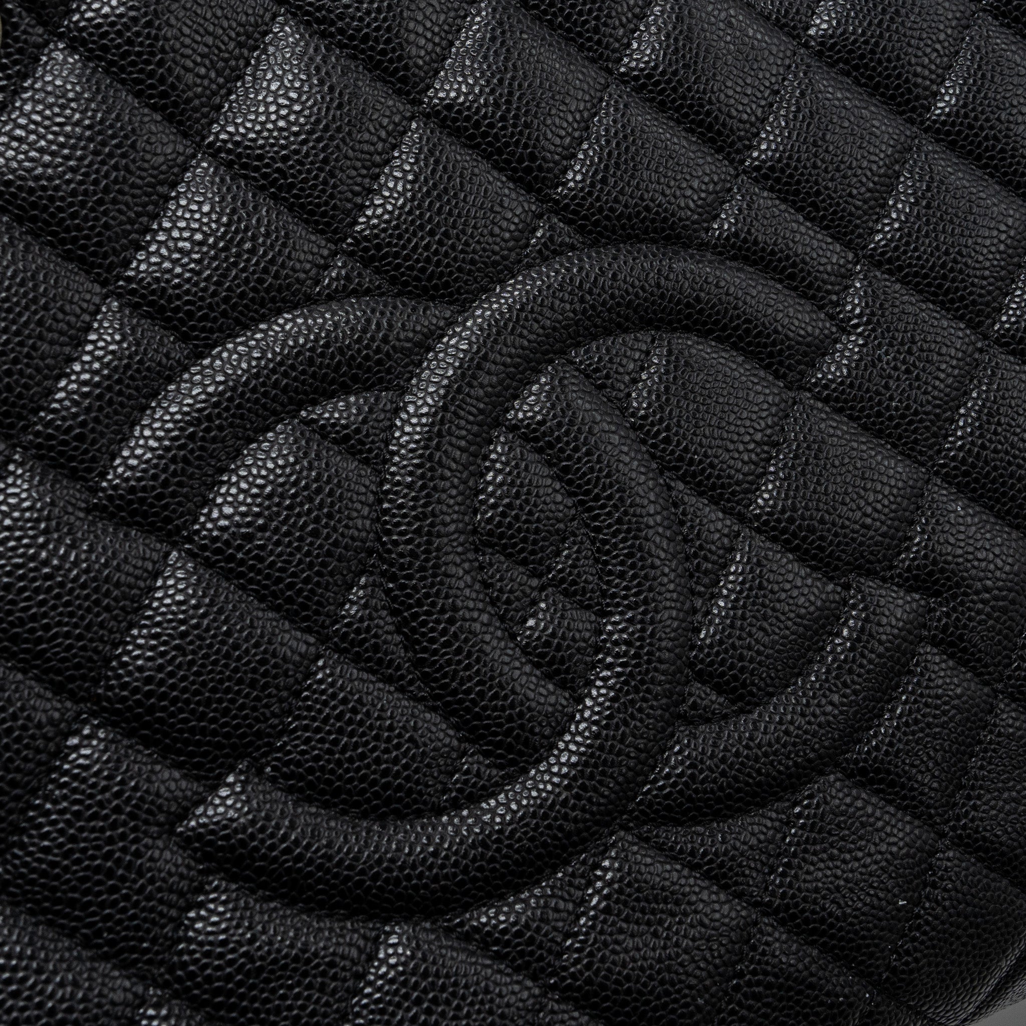 CHANEL GRAND SHOPPING TOTE XL CAVIAR BLACK SHW