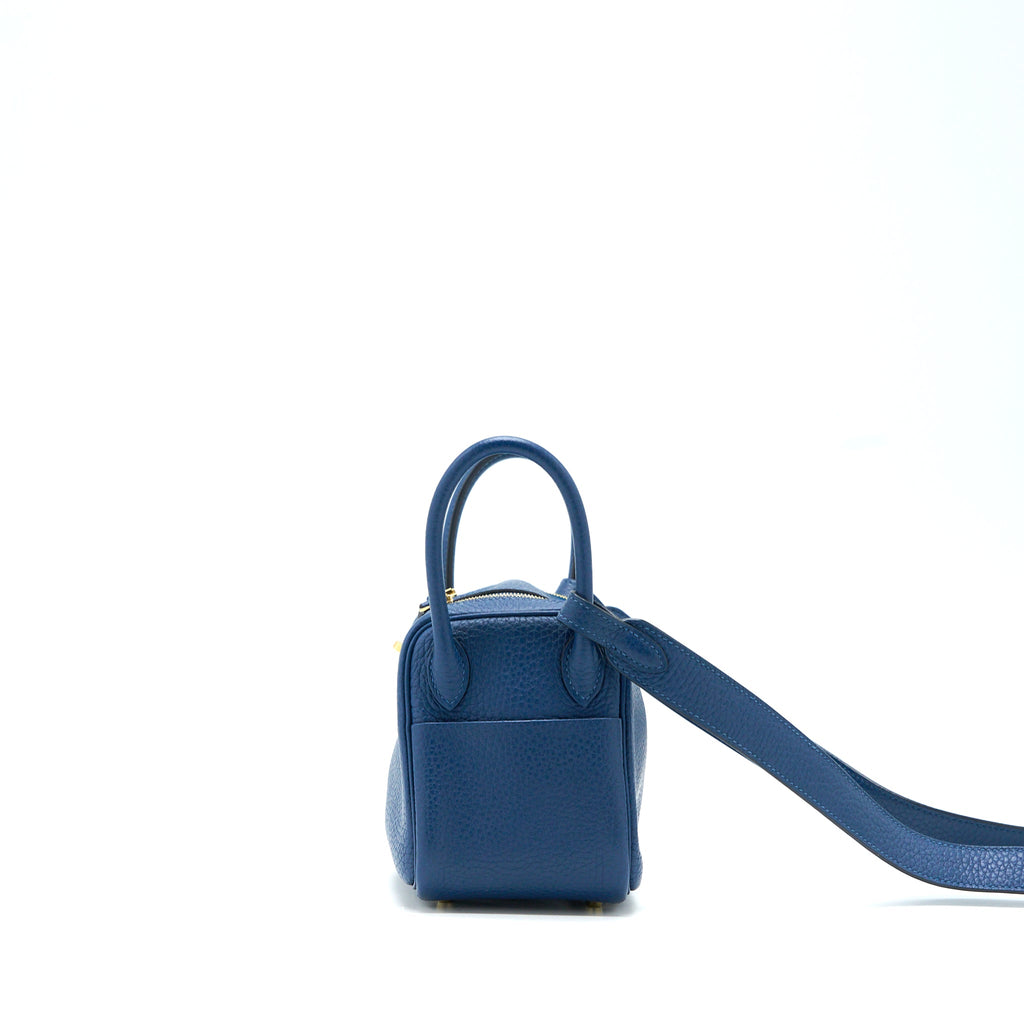 HERMES MINI LINDY CLEMENCE DEEP BLUE GHW