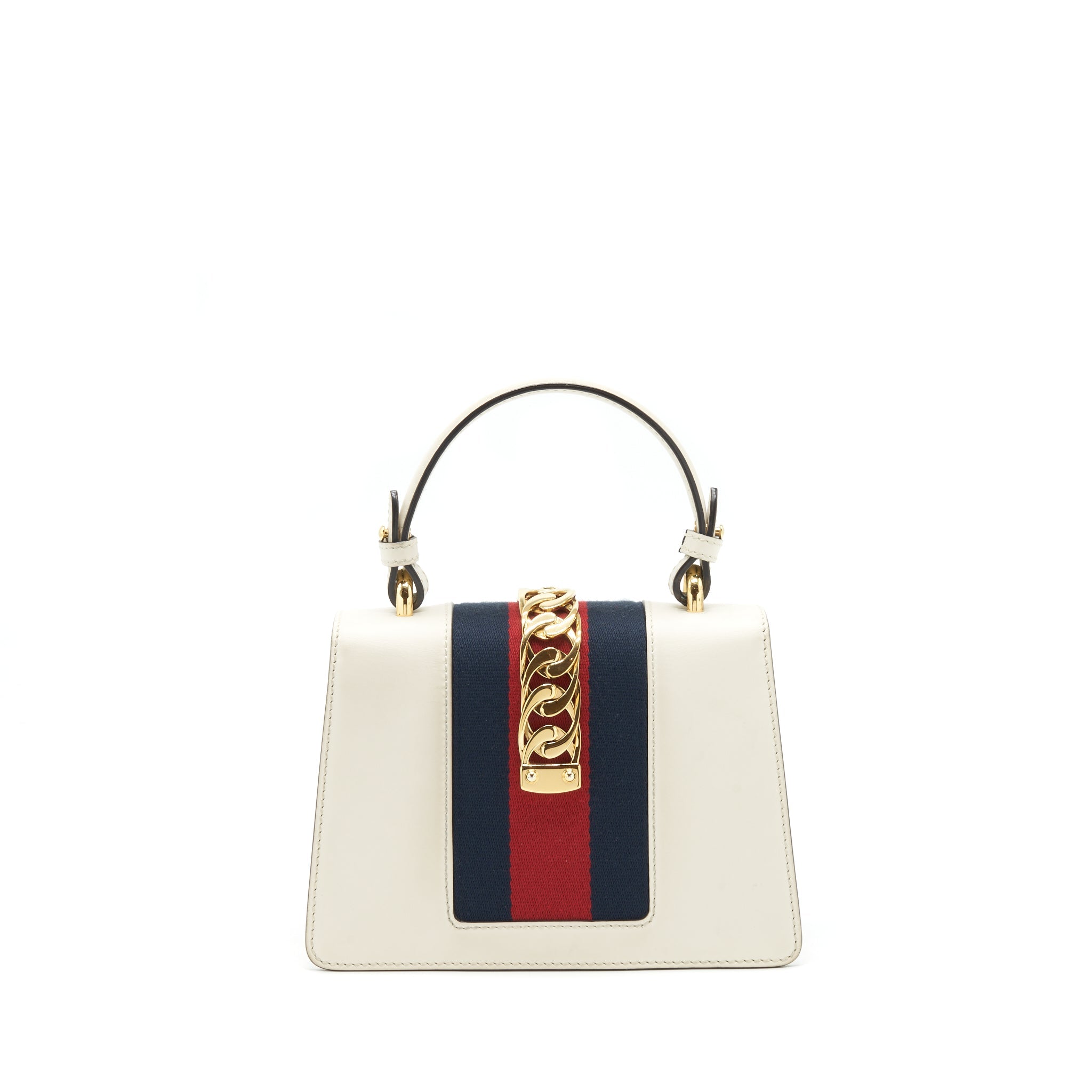GUCCI MINI TOP HANDLE SYLVIE BAG WHITE GHW