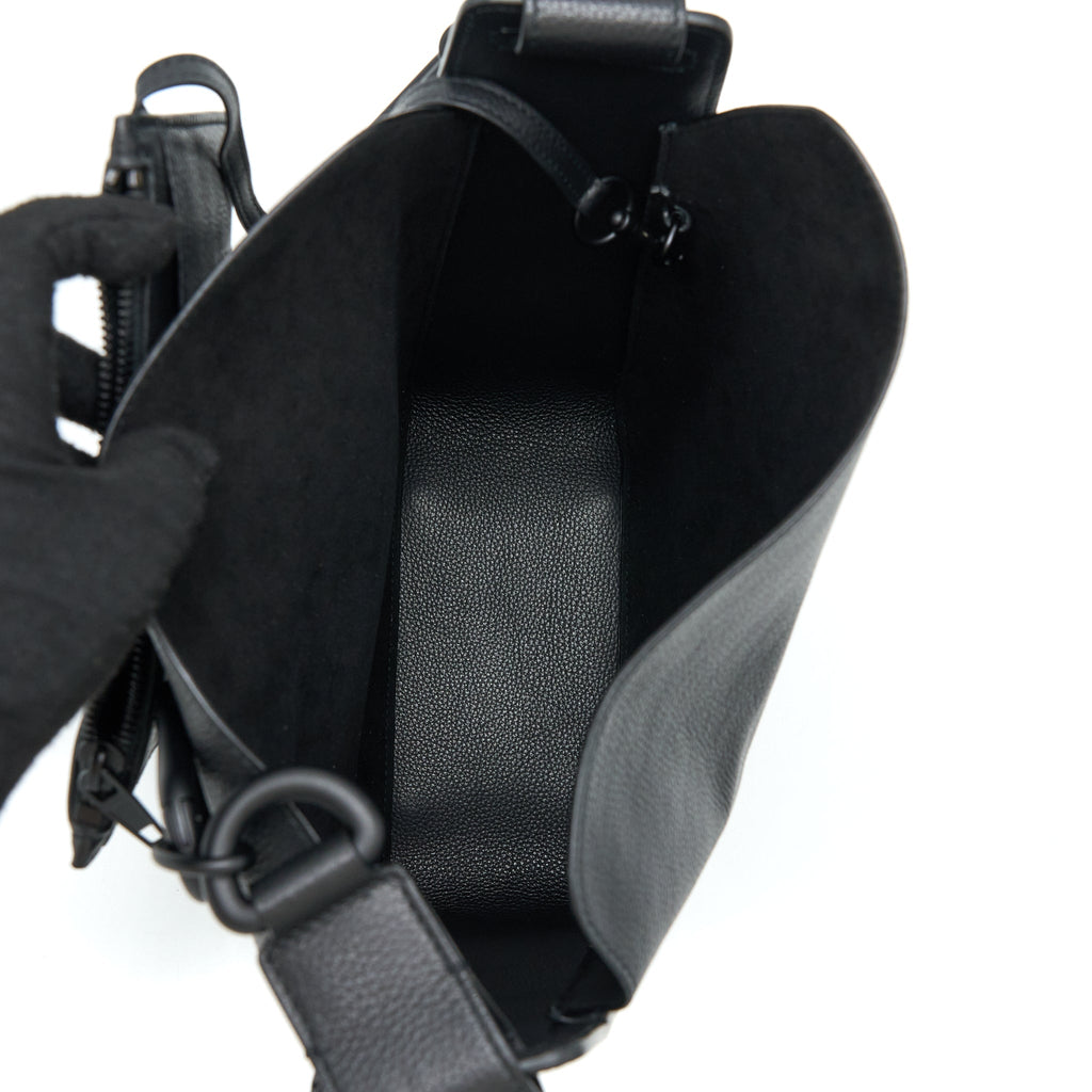 BALENCIAGA TOOL 2.0 NORTH-SOUTH TOTE BAG CALFSKIN BLACK WITH BLACK HARDWARE
