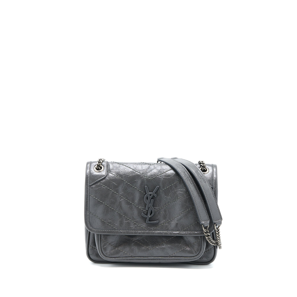 SAINT LAURENT/YSL NIKI BABY DARK GREY WITH GREY HARDWARE