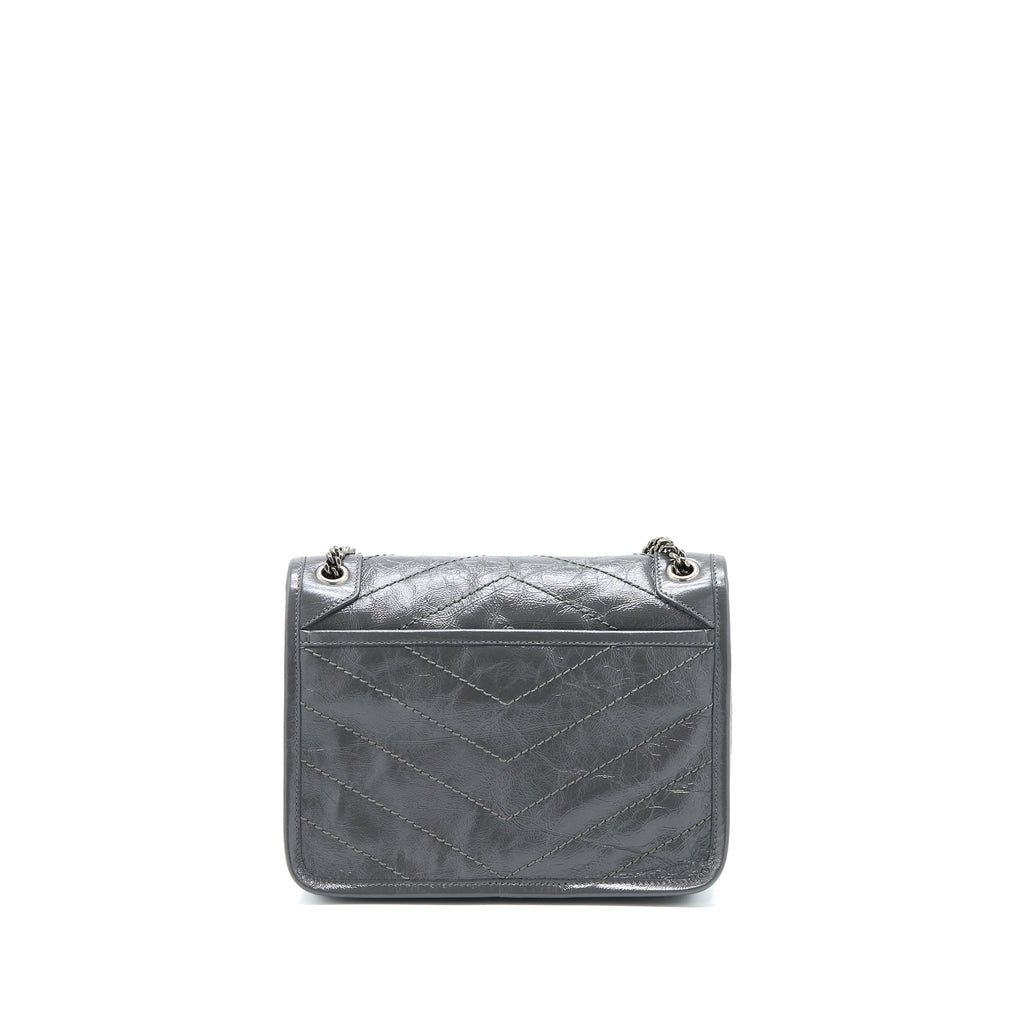SAINT LAURENT/YSL NIKI BABY DARK GREY WITH GREY HARDWARE
