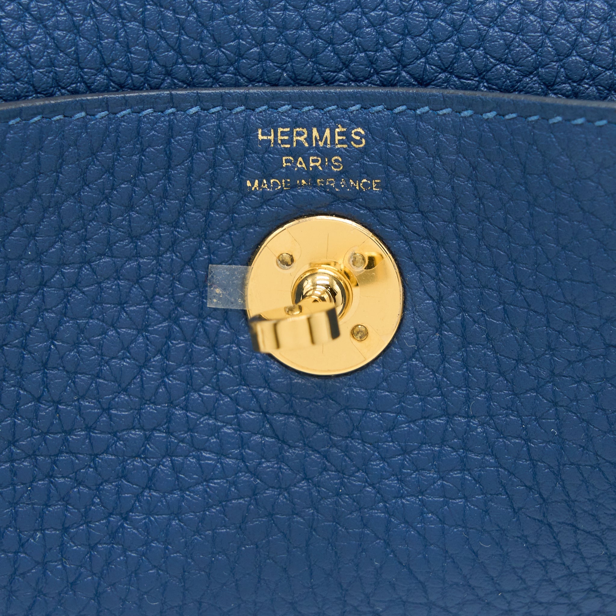 HERMES MINI LINDY CLEMENCE DEEP BLUE GHW