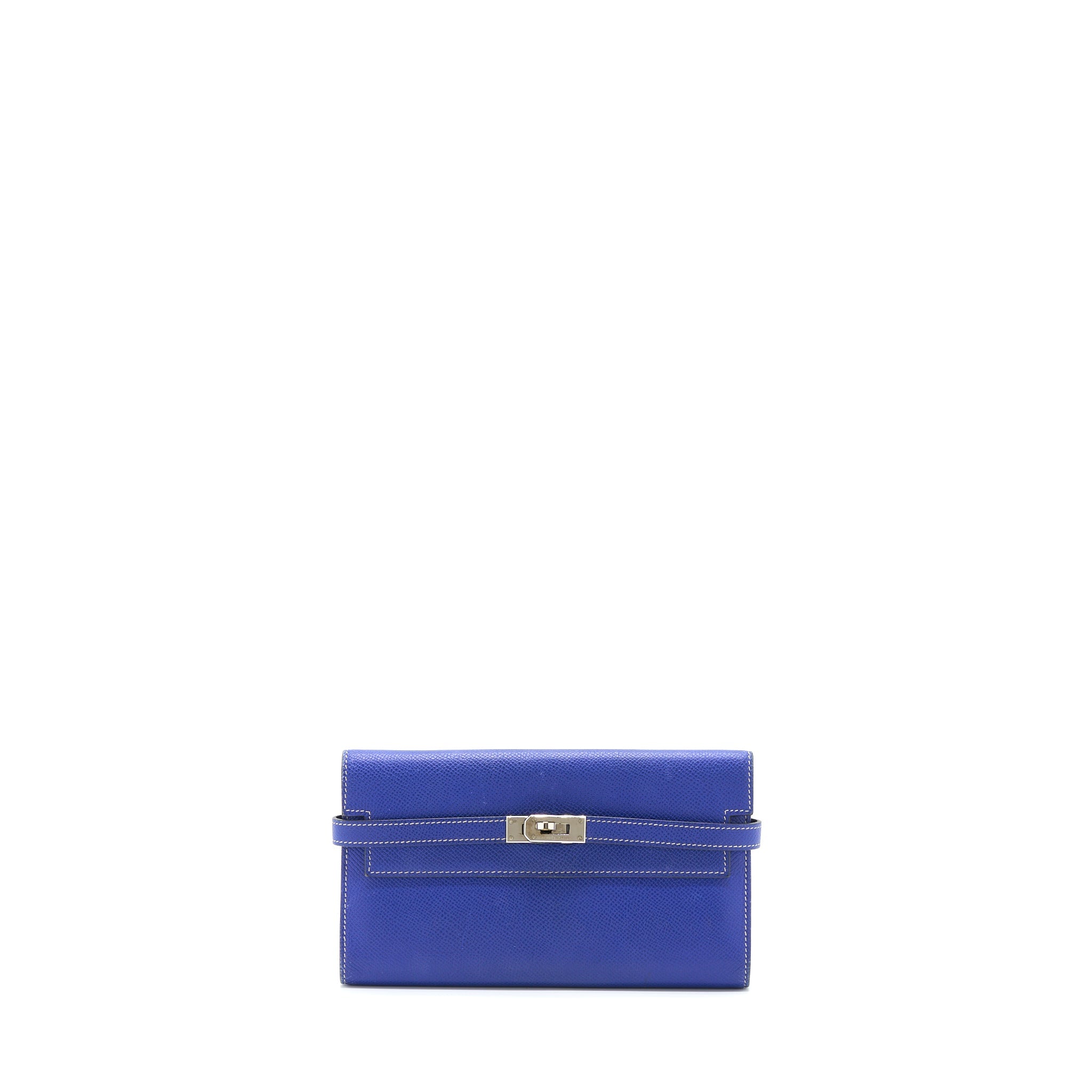 HERMES KELLY LONG WALLET EPSOM BLUE SHW