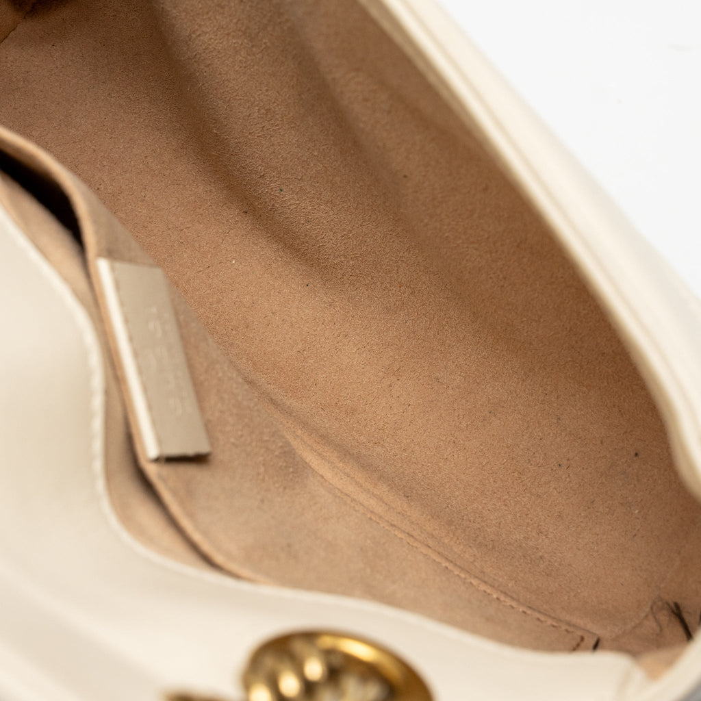 GUCCI MINI MARMONT BAG CALFSKIN WHITE GHW