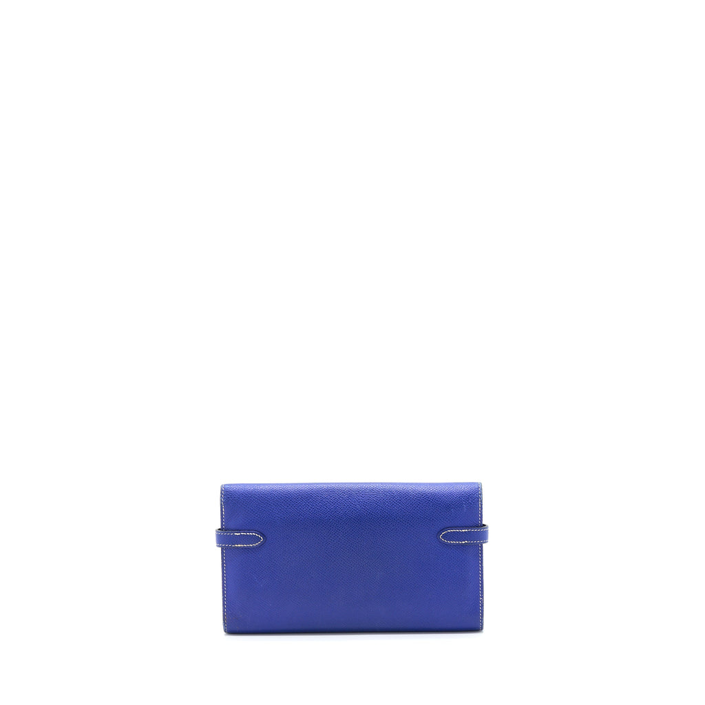 HERMES KELLY LONG WALLET EPSOM BLUE SHW