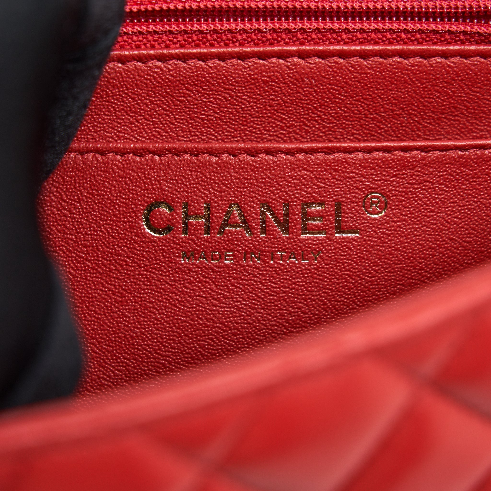 CHANEL MINI SQUARE FLAP BAG RED LGHW