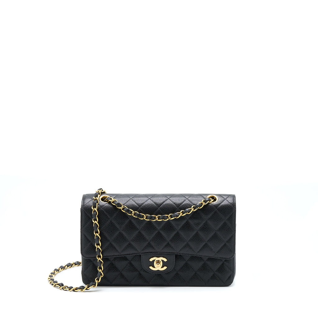 CHANEL CLASSIC DOUBLE FLAP BAG CAVIAR BLACK GHW