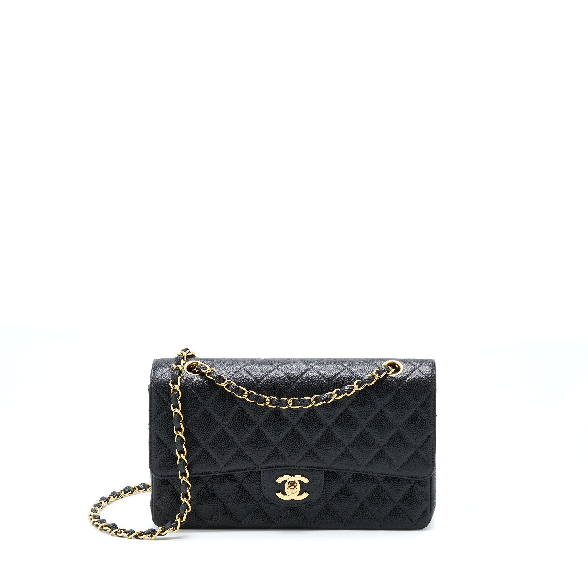 CHANEL CLASSIC DOUBLE FLAP BAG CAVIAR BLACK GHW