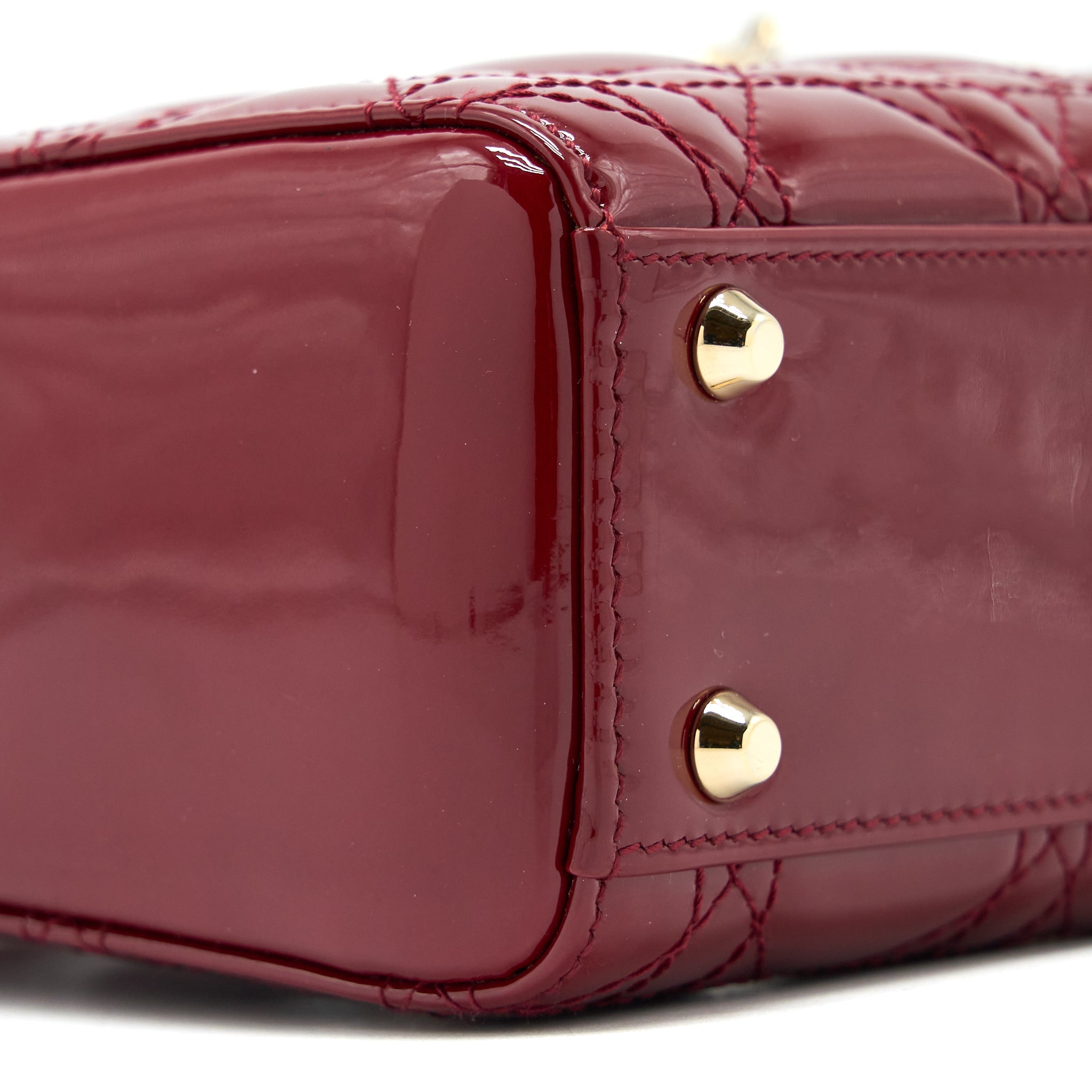 DIOR MINI LADY DIOR PATENT RED LGHW