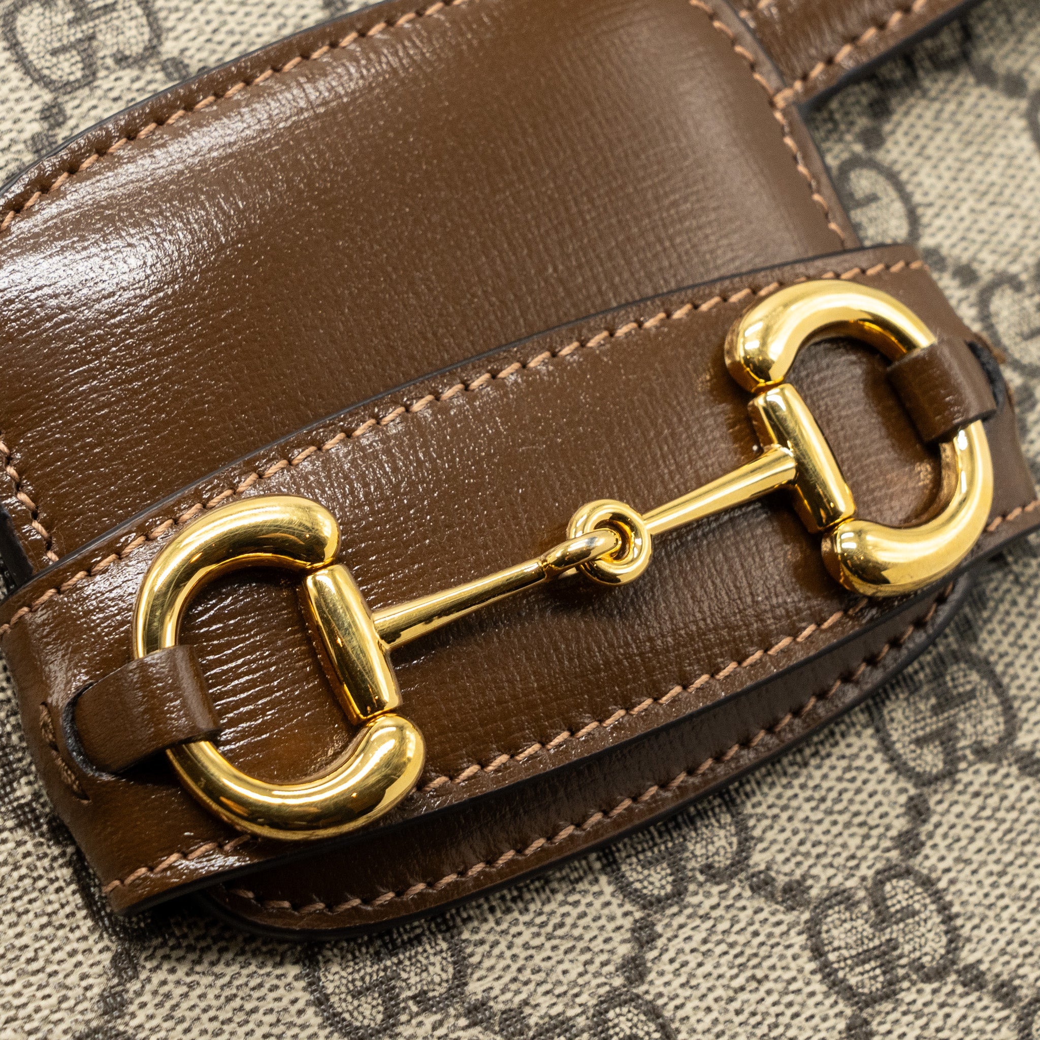 GUCCI HORSEBIT 1955 SHOULDER BAG GG SUPREME CANVAS/ LEATHER BROWN GHW