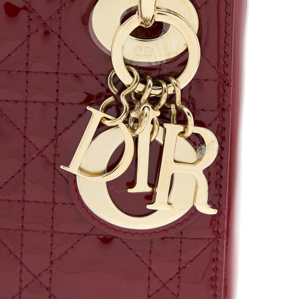 DIOR MINI LADY DIOR PATENT RED LGHW