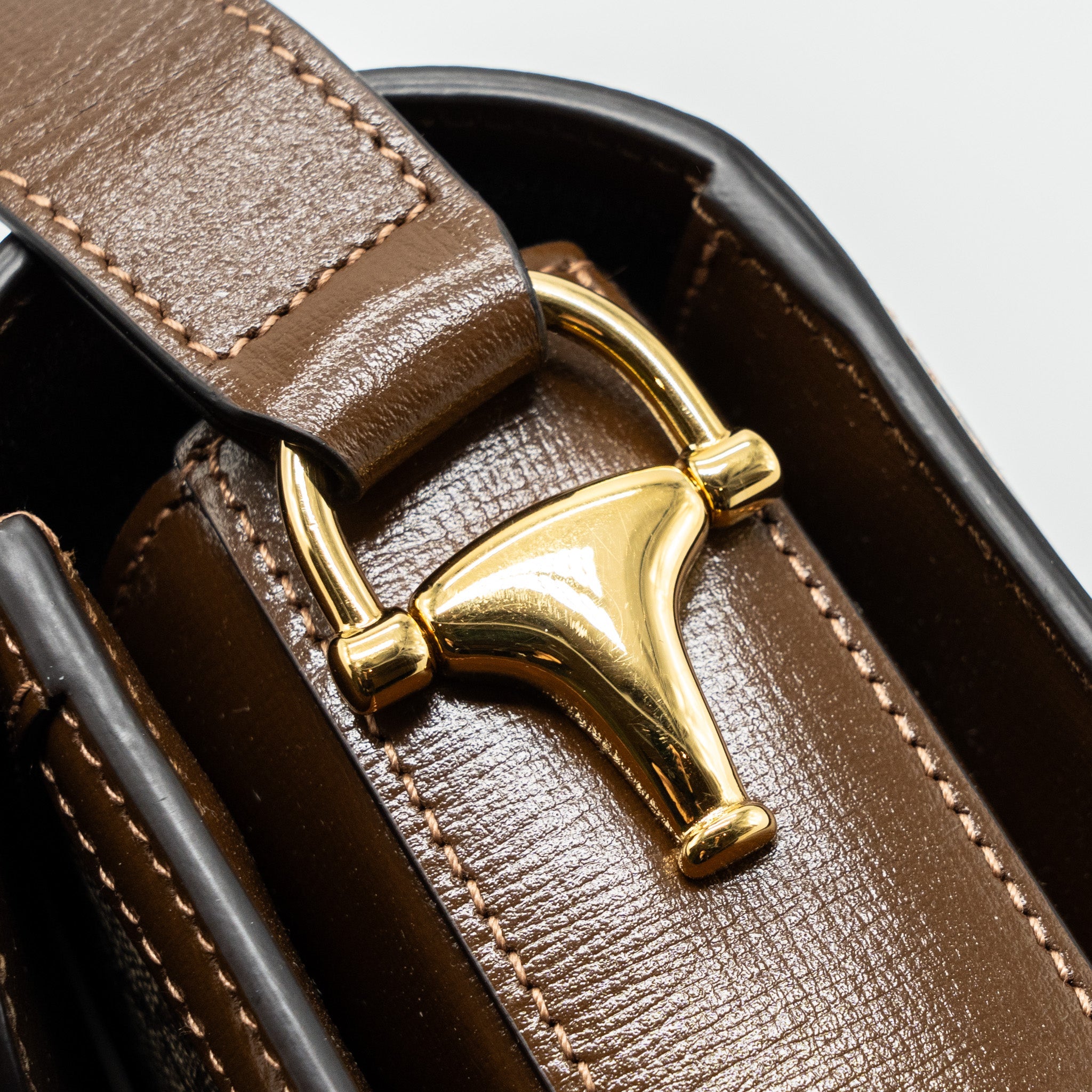 GUCCI HORSEBIT 1955 SHOULDER BAG GG SUPREME CANVAS/ LEATHER BROWN GHW