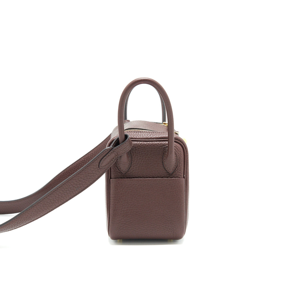 HERMES MINI LINDY 41 HAVANA GHW