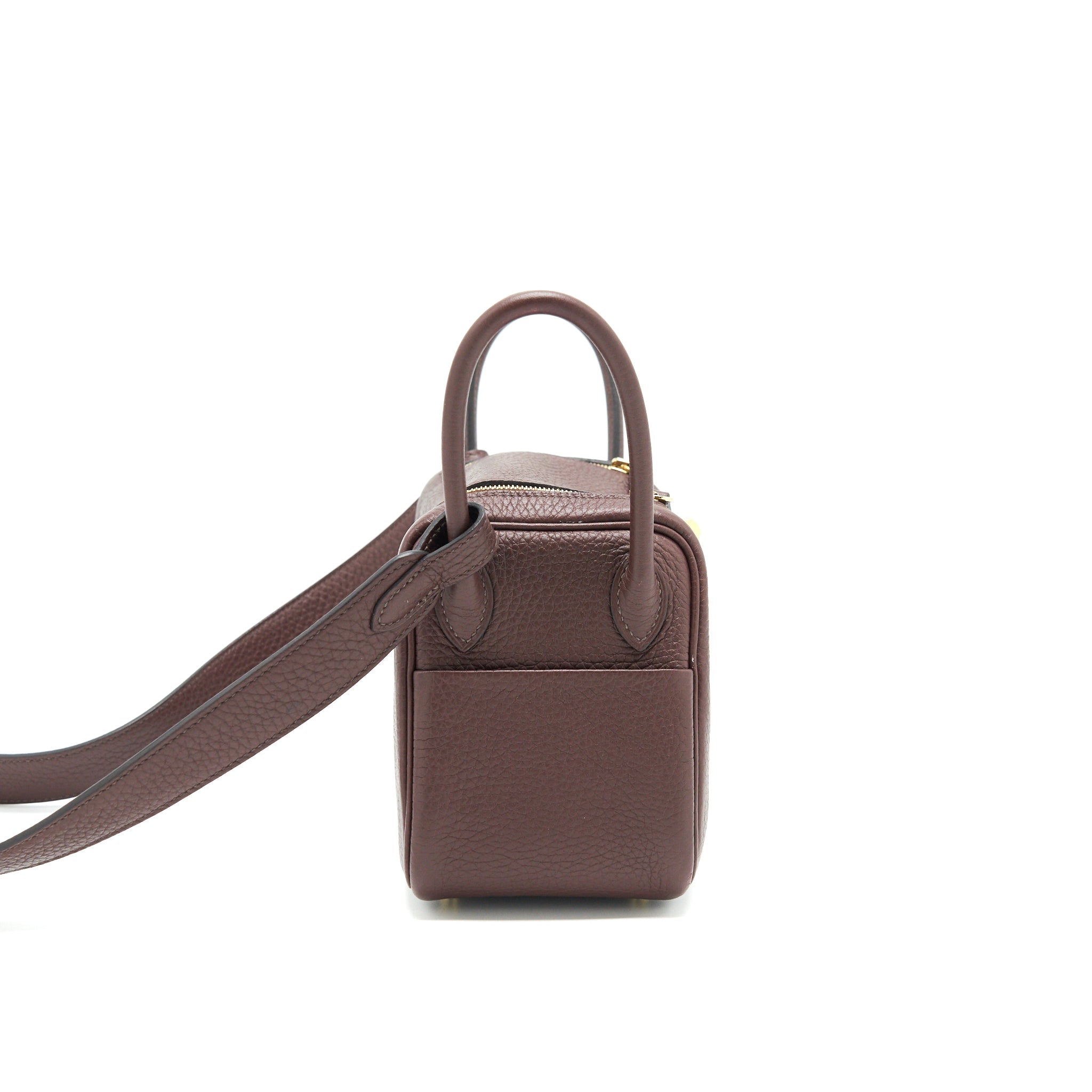 HERMES MINI LINDY 41 HAVANA GHW