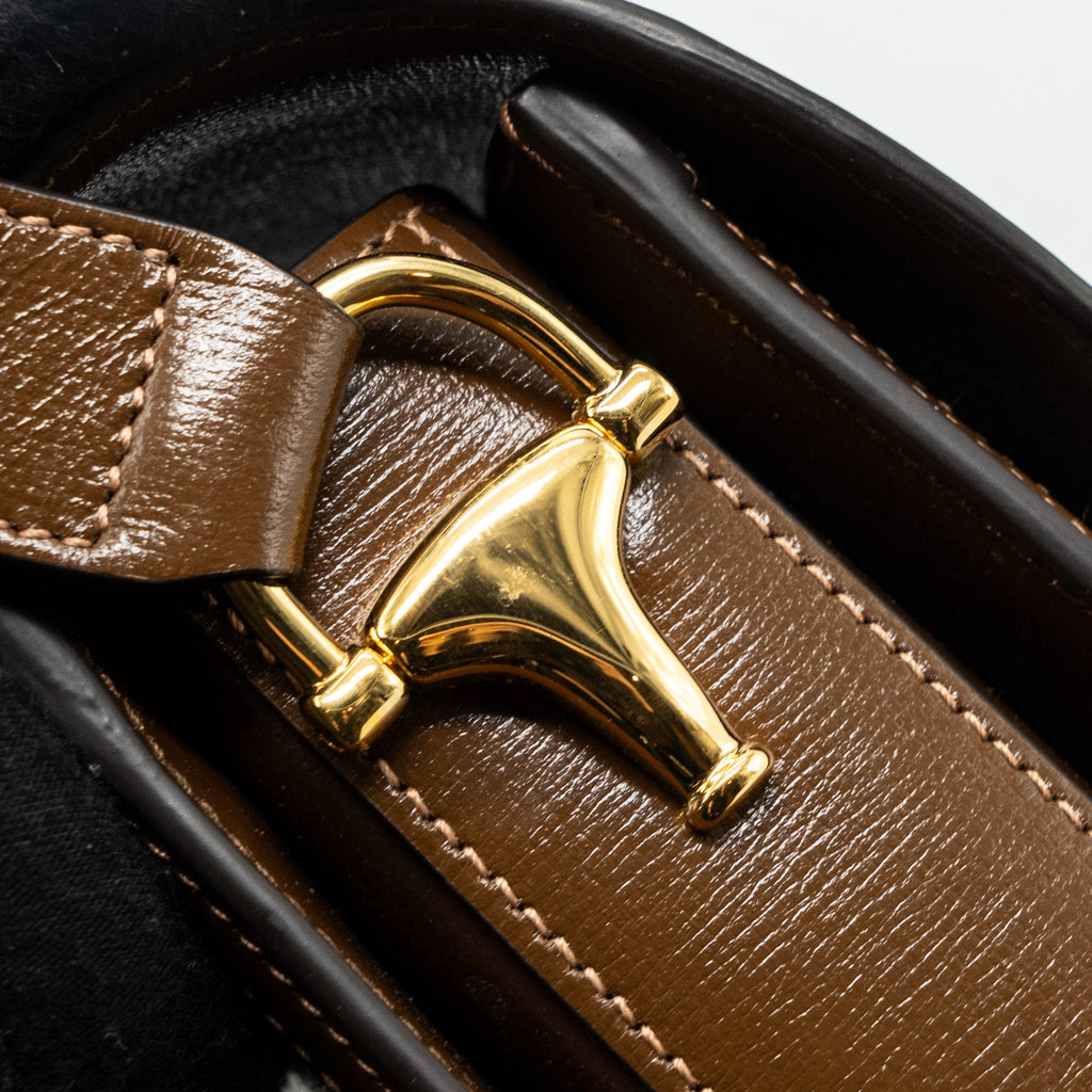GUCCI HORSEBIT 1955 SHOULDER BAG GG SUPREME CANVAS/ LEATHER BROWN GHW