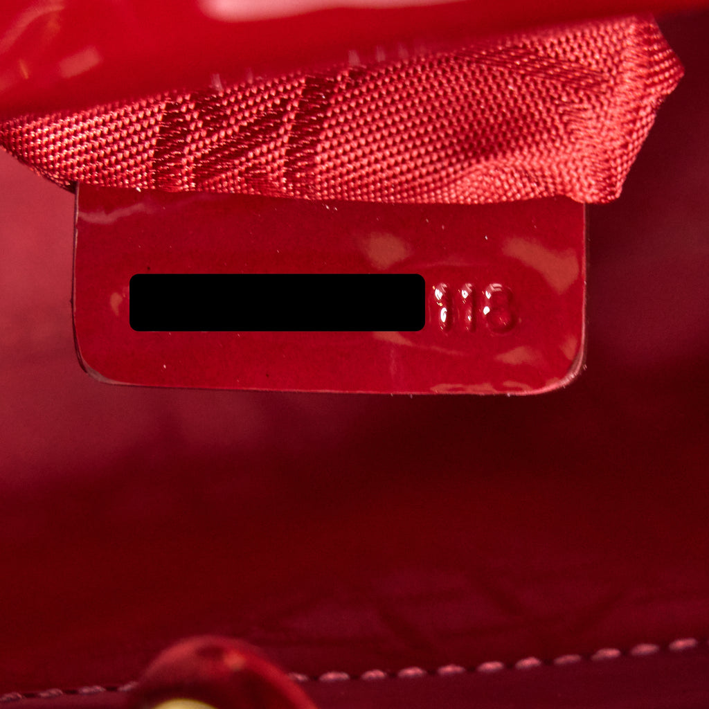 DIOR MINI LADY DIOR PATENT RED LGHW