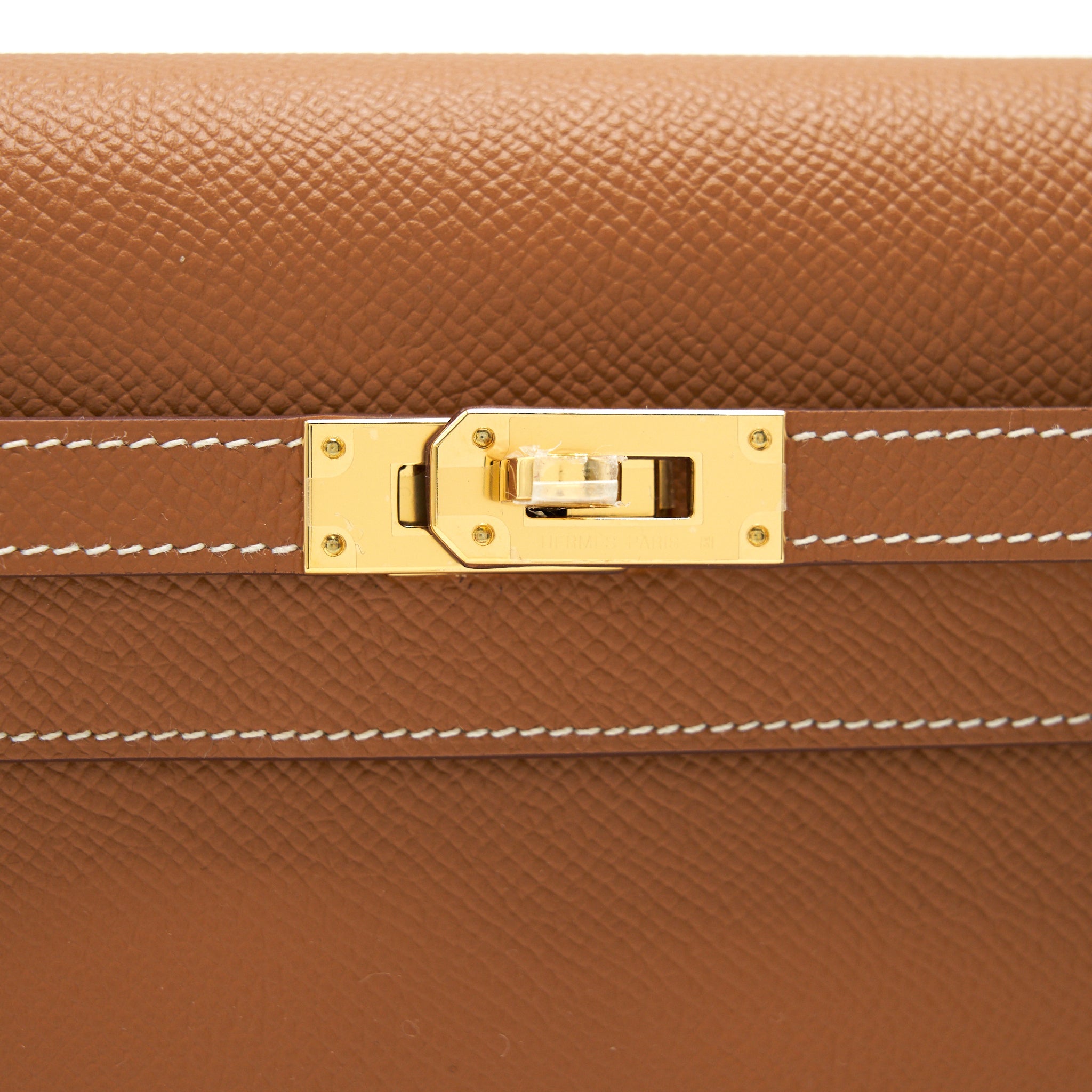 HERMES CLASSIC KELLY TO GO GOLD WITH GHW EPSOM LEATHER