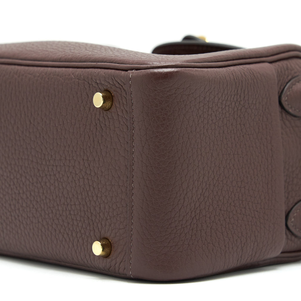HERMES MINI LINDY 41 HAVANA GHW