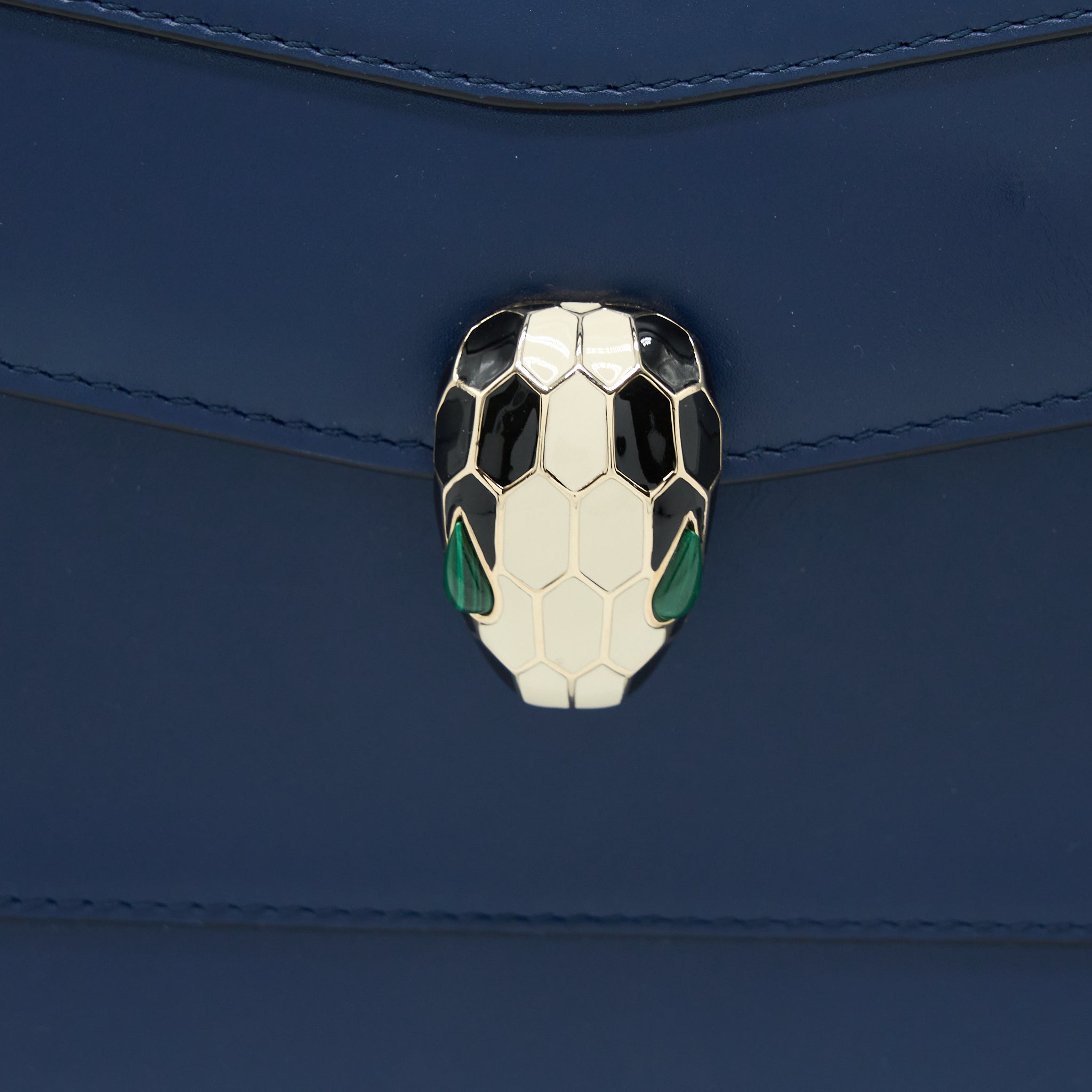 BVLGARI SERPENTI FOREVER TOP HANDLE BAG CALFSKIN DARK BLUE LGHW