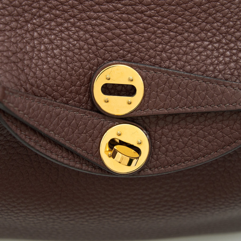 HERMES MINI LINDY 41 HAVANA GHW