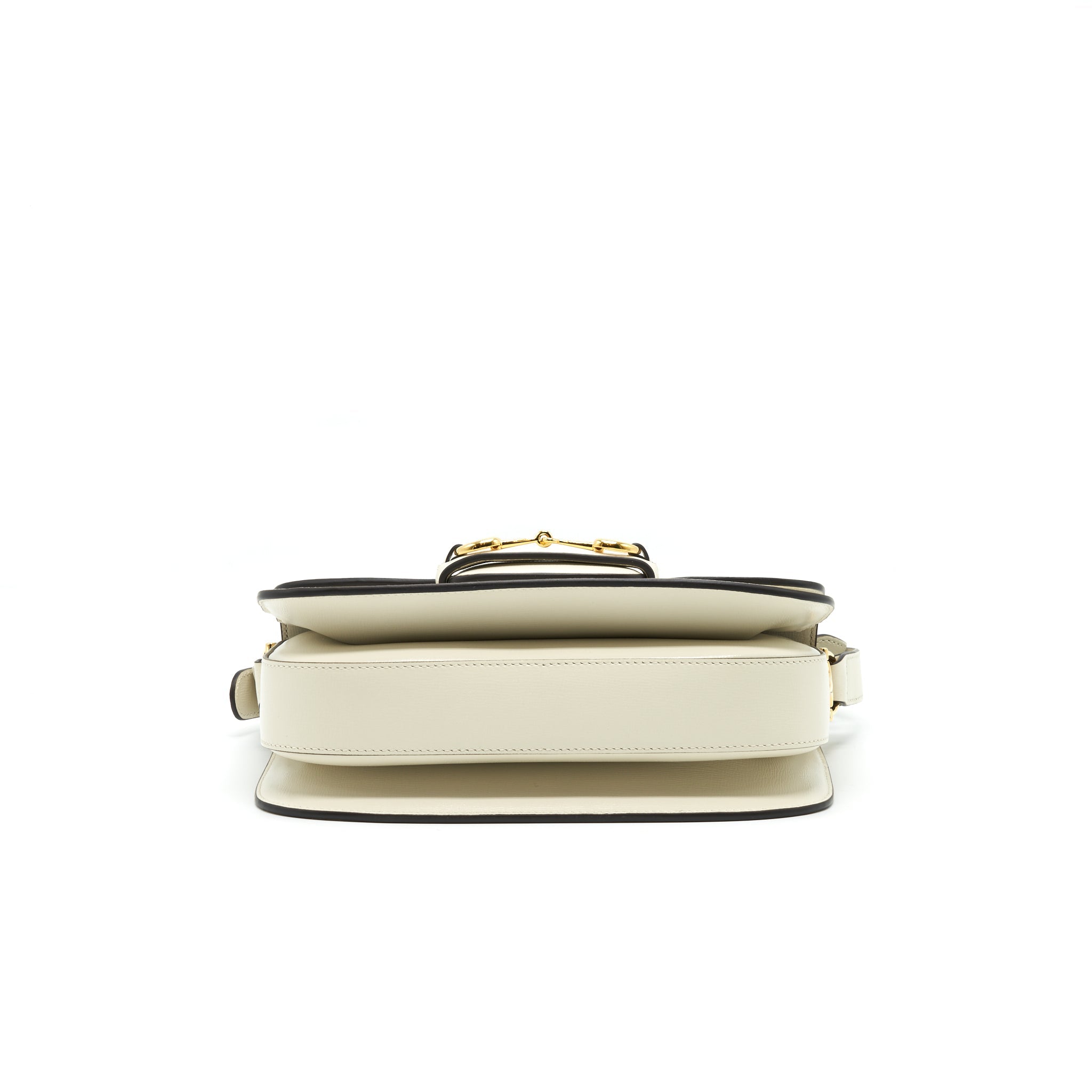 GUCCI 1955 HORSEBIT LEATHER SHOULDER BAG WHITE