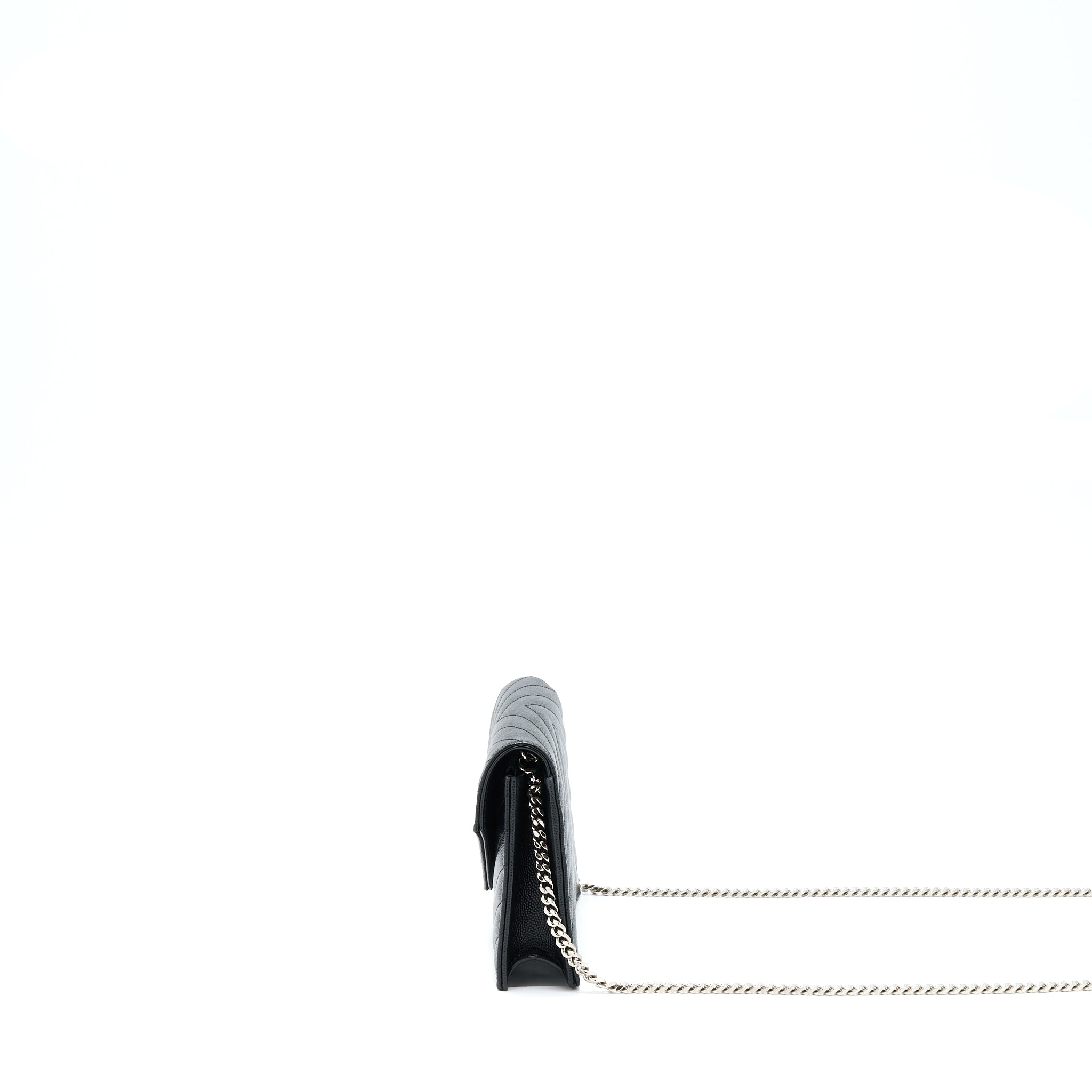 SAINT LAURENT/YSL ENVELOP CHAIN WALLET CAVIAR BLACK SHW