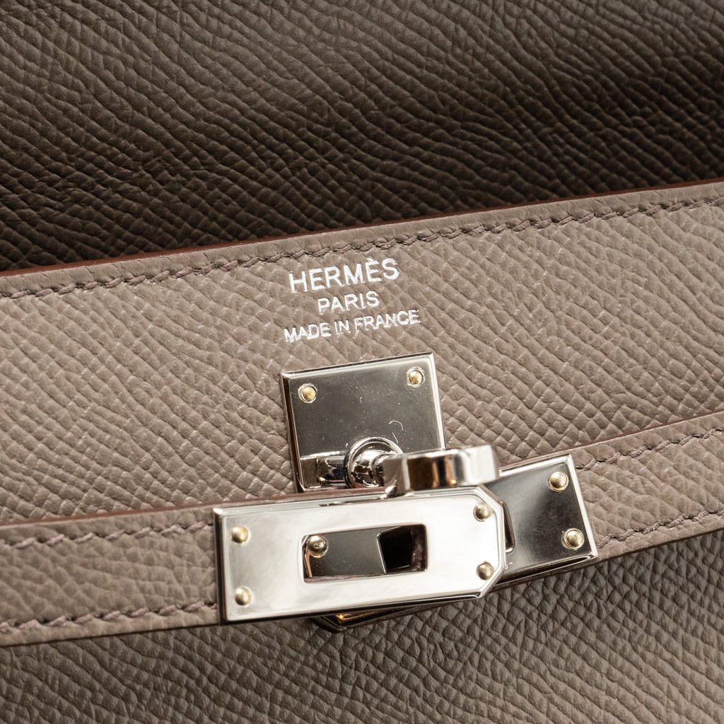 HERMES KELLY 25 EPSOM GRIS ETAIN SHW