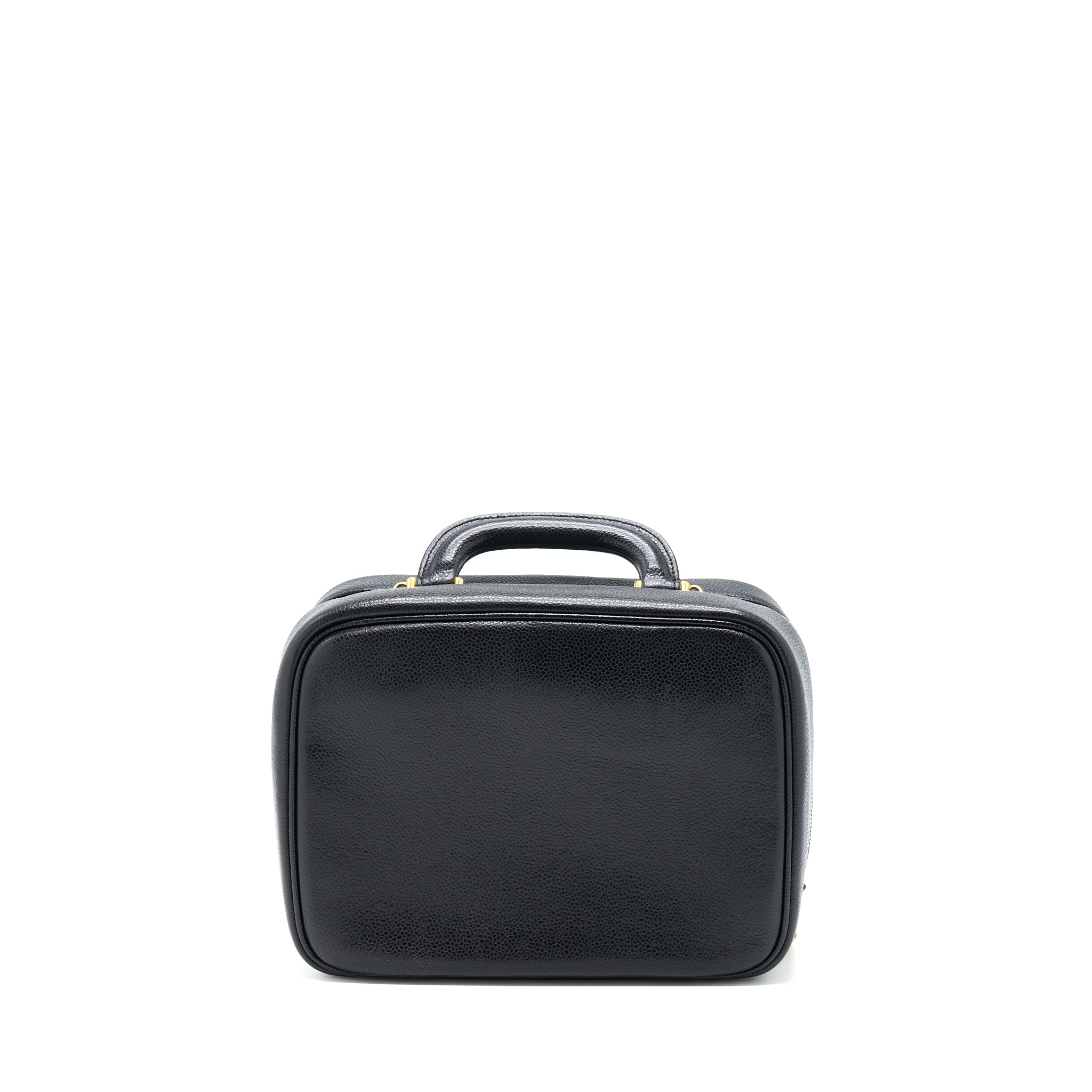 CHANEL VINTAGE CC LOGO VANITY CAVIAR BLACK GHW