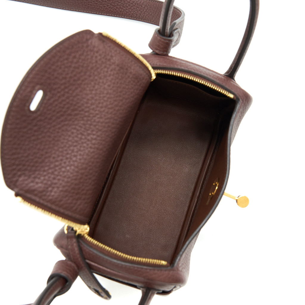 HERMES MINI LINDY 41 HAVANA GHW