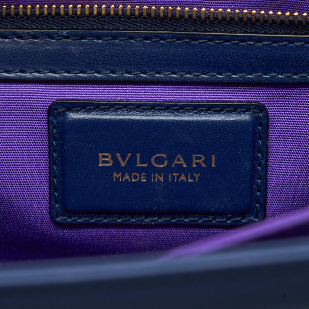 BVLGARI SERPENTI FOREVER TOP HANDLE BAG CALFSKIN DARK BLUE LGHW