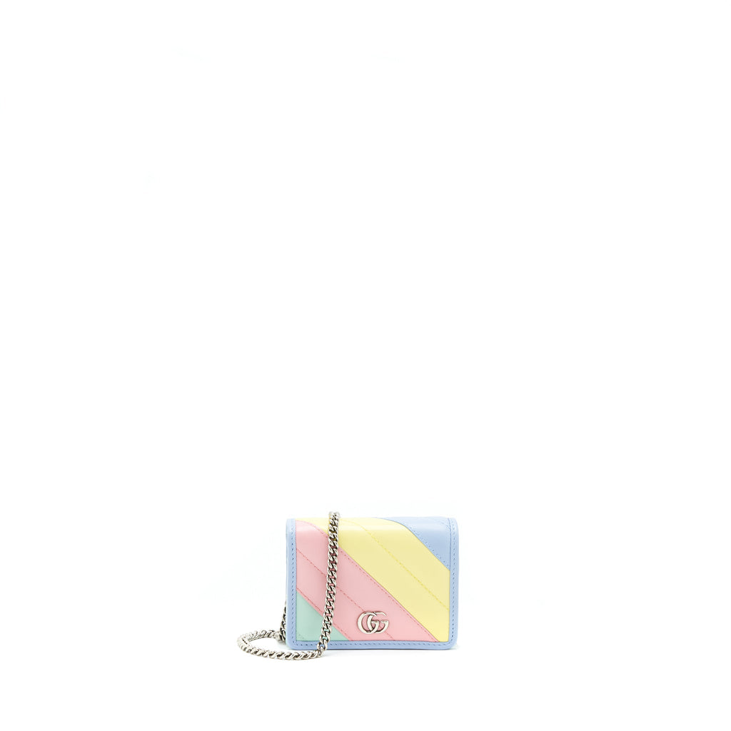 GUCCI PASTEL MARMONT CARDHOLDER ON CHAIN SHW