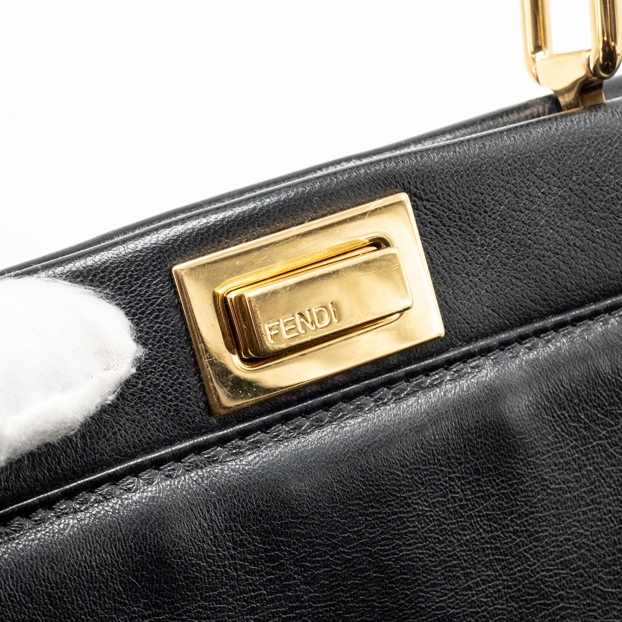 FENDI MINI PEEKABOO LAMBSKIN BLACK GHW