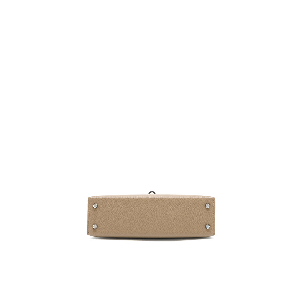 HERMES MINI KELLY 20CM EPSOM ETOUPE / ALEZAN / BISCUIT SHW