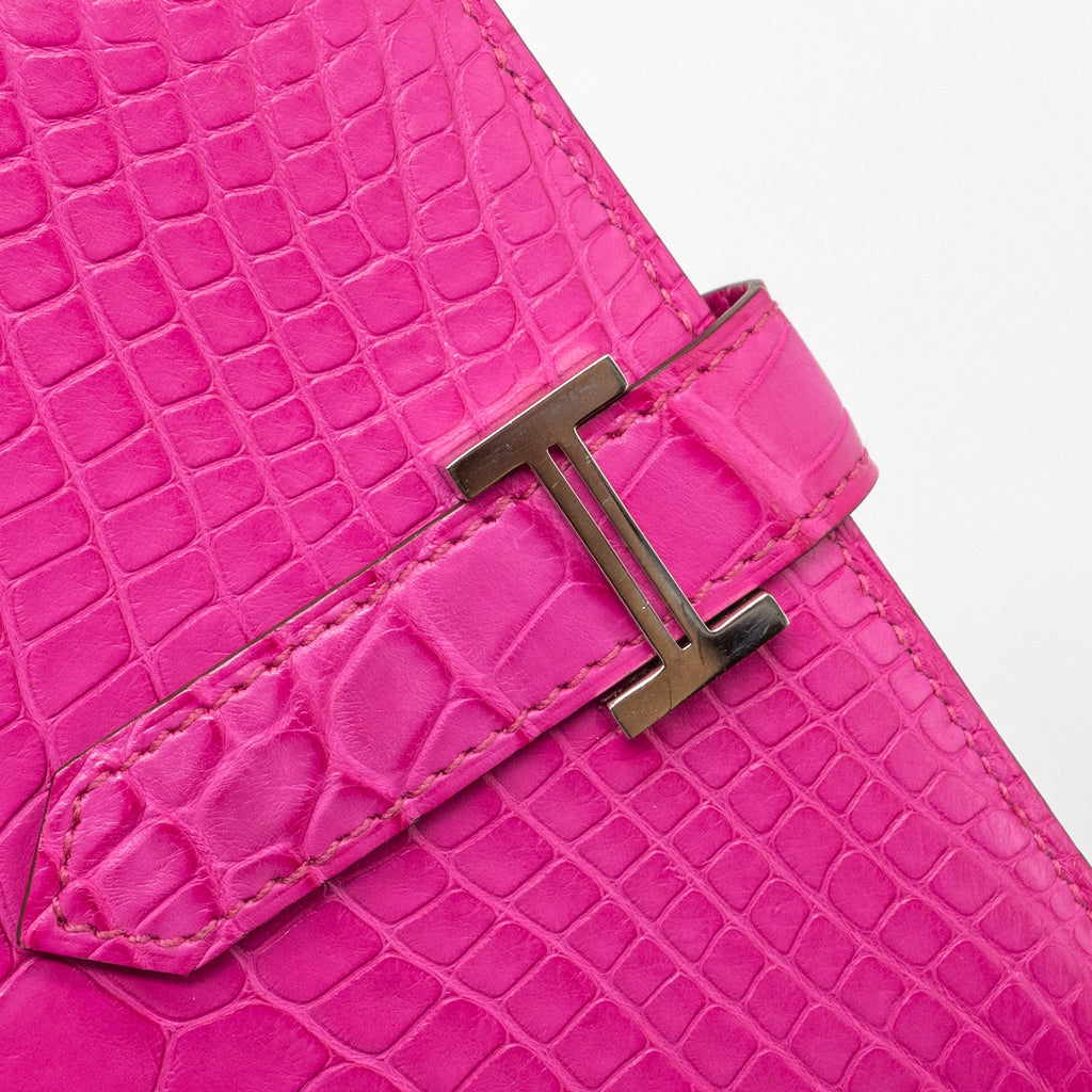 HERMES BEARN WALLET ALLIGATOR MATT PINK SHW