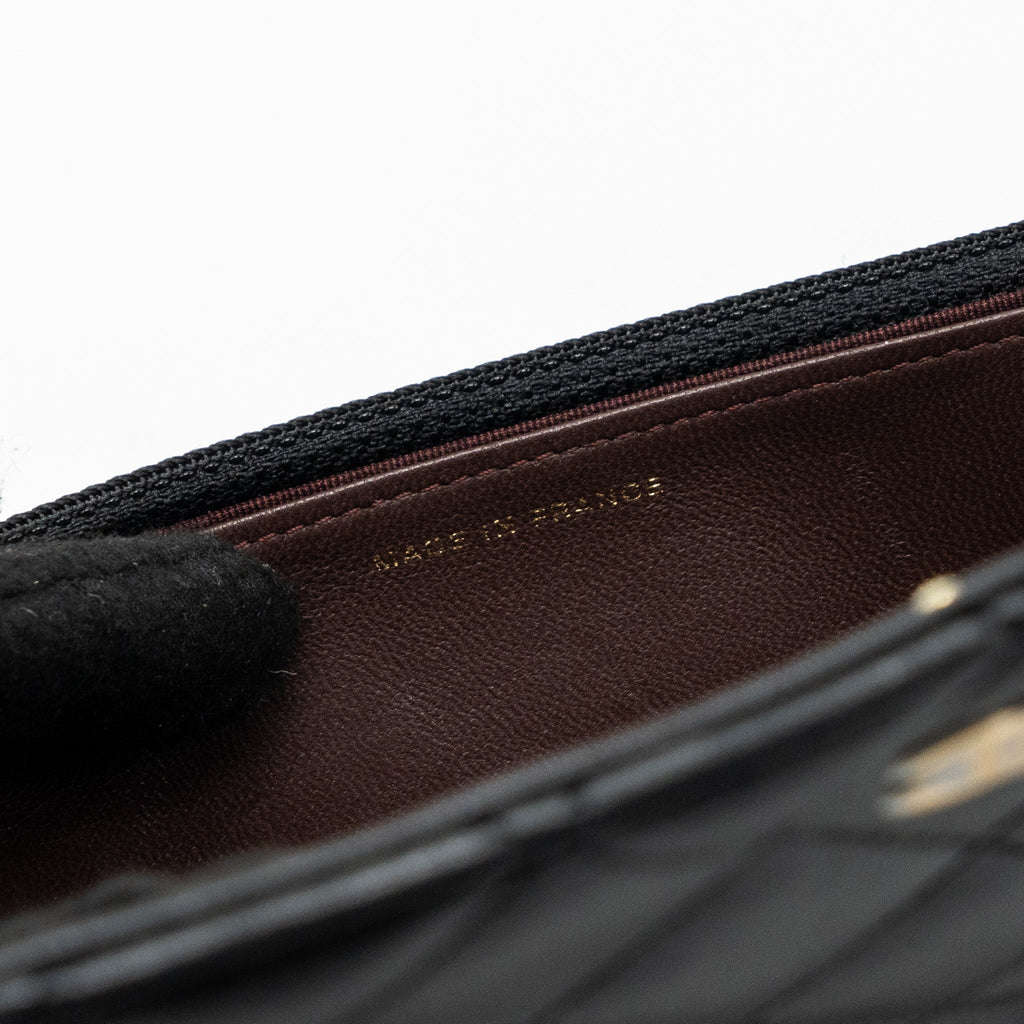 CHANEL CLASSIC WALLET ON CHAIN LAMBSKIN BLACK GHW