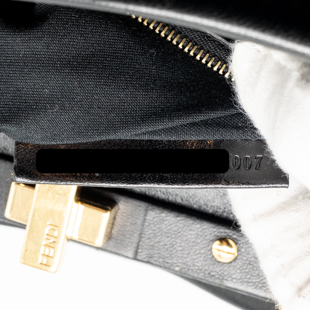FENDI MINI PEEKABOO LAMBSKIN BLACK GHW